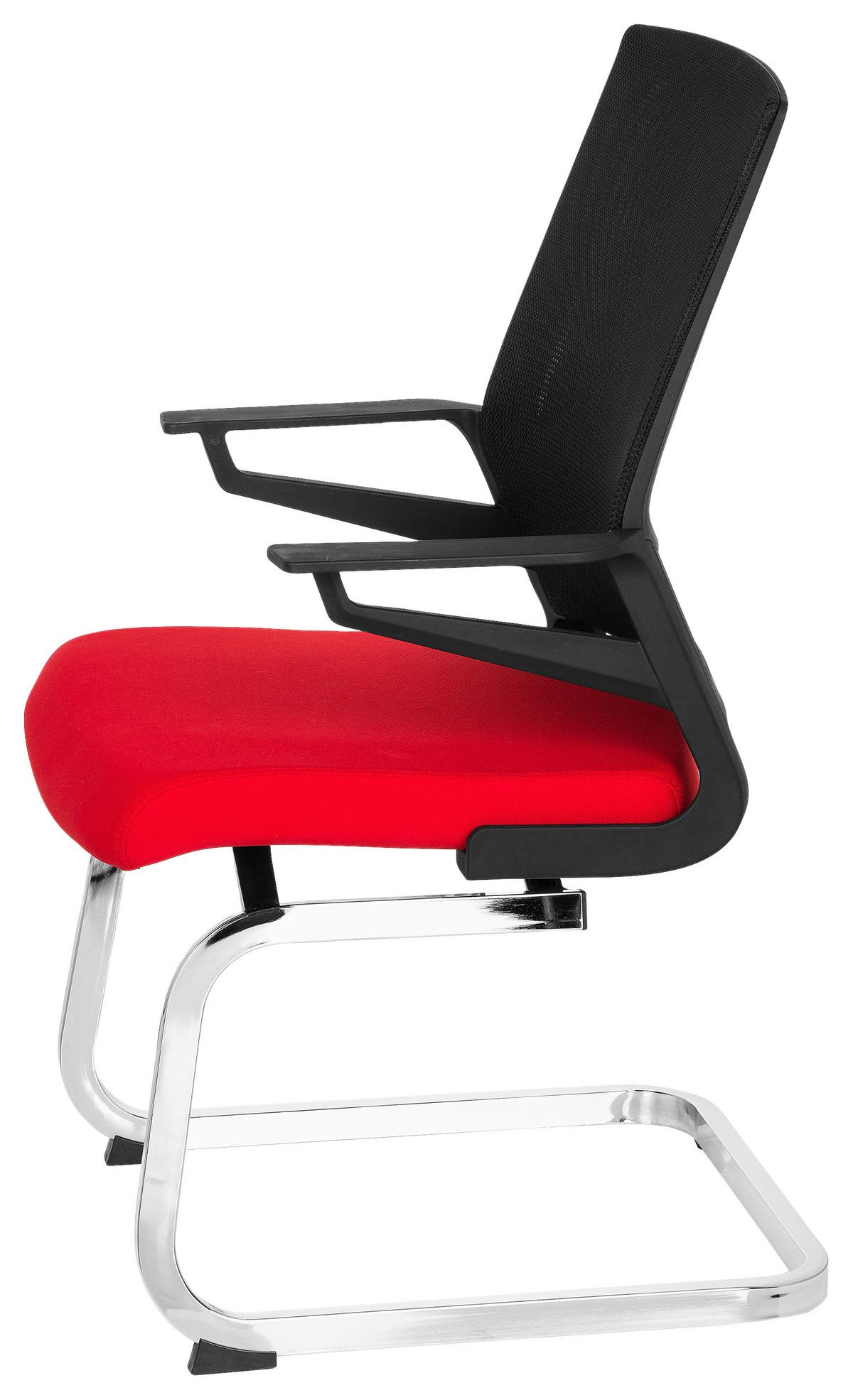 Konferenčni Stol Inventor V, Črna, Rdeča - barve kroma/rdeča, Moderno, kovina/umetna masa (59/95/54cm) - MID.YOU