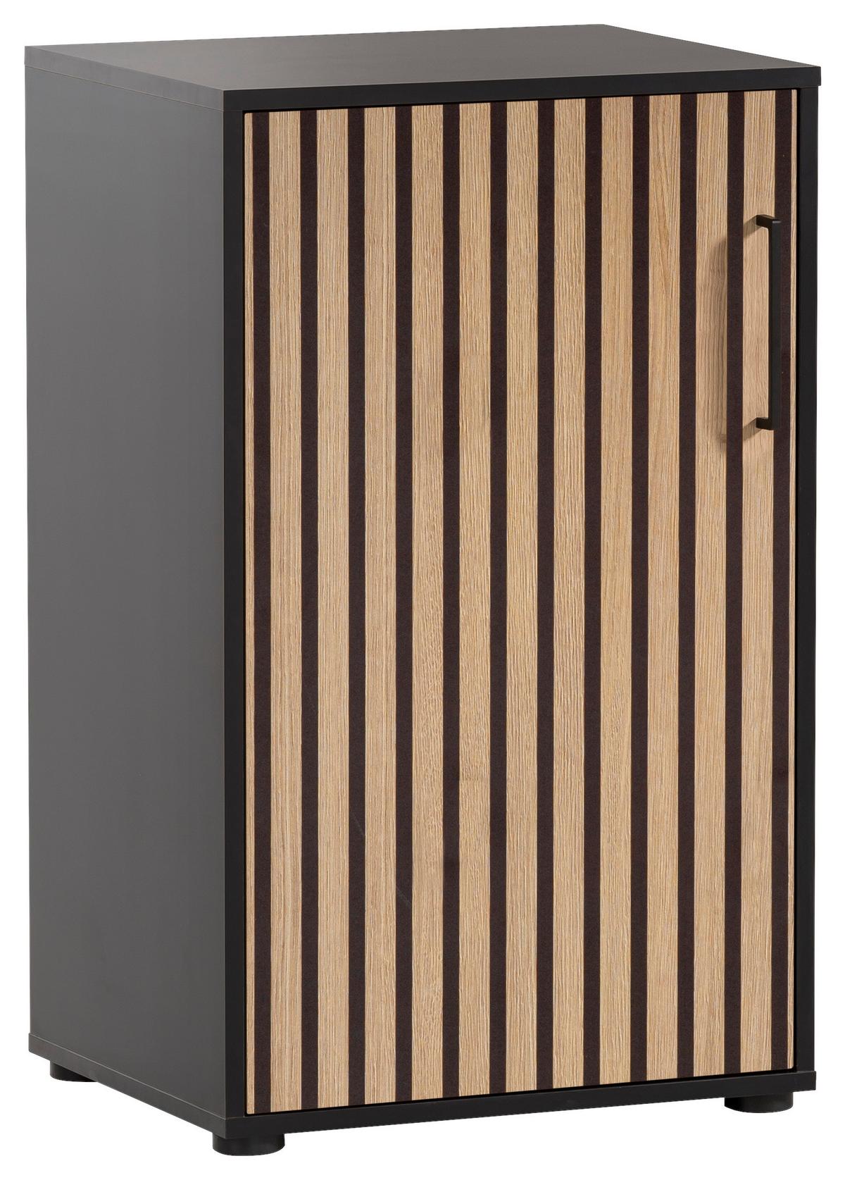 Aktenschrank Hank Schwarz/Eiche Artisan - Schwarz/Eiche Artisan, MODERN, Holzwerkstoff (50,95/83,6/41cm) - MID.YOU
