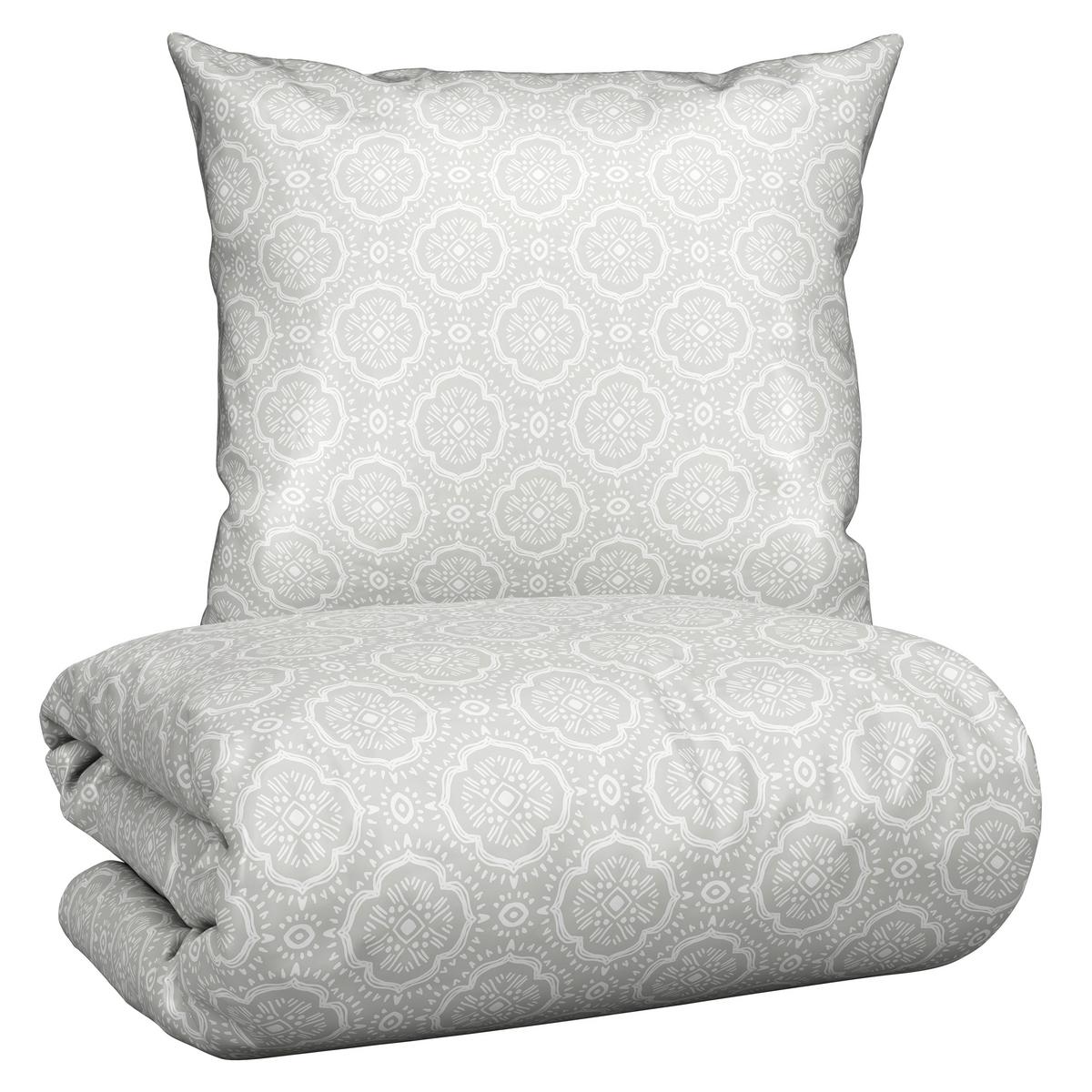 Bettwäsche Ethno Hellgrau ca. 135x200cm - Hellgrau, LIFESTYLE, Textil (135/200cm) - Mömax