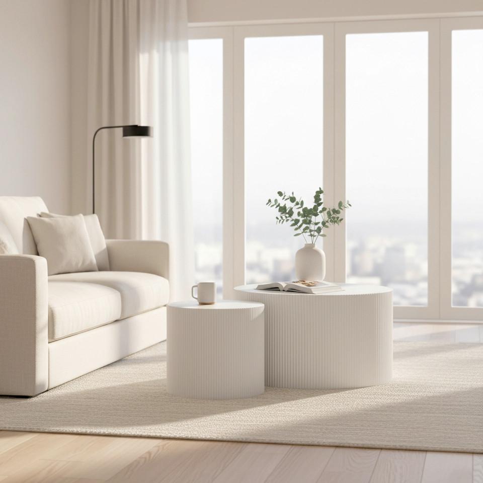 SOFFBORD ARLO - vit, Modern, trämaterial (60/45/40/35cm) - Bessagi Home