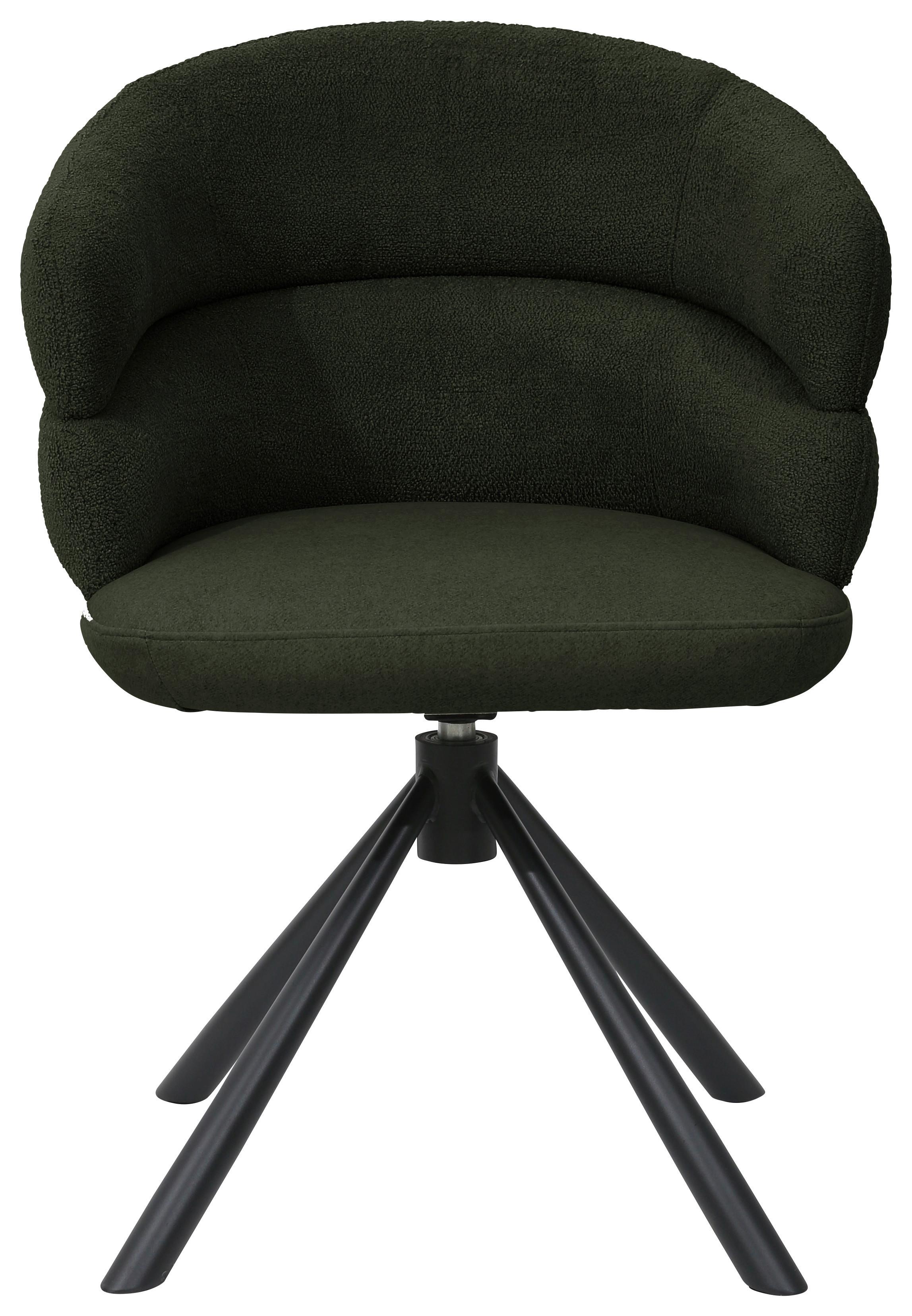 Armlehnstuhl Malia Grün - Schwarz/Grün, LIFESTYLE, Textil/Metall (58/83/62cm) - Premium Living