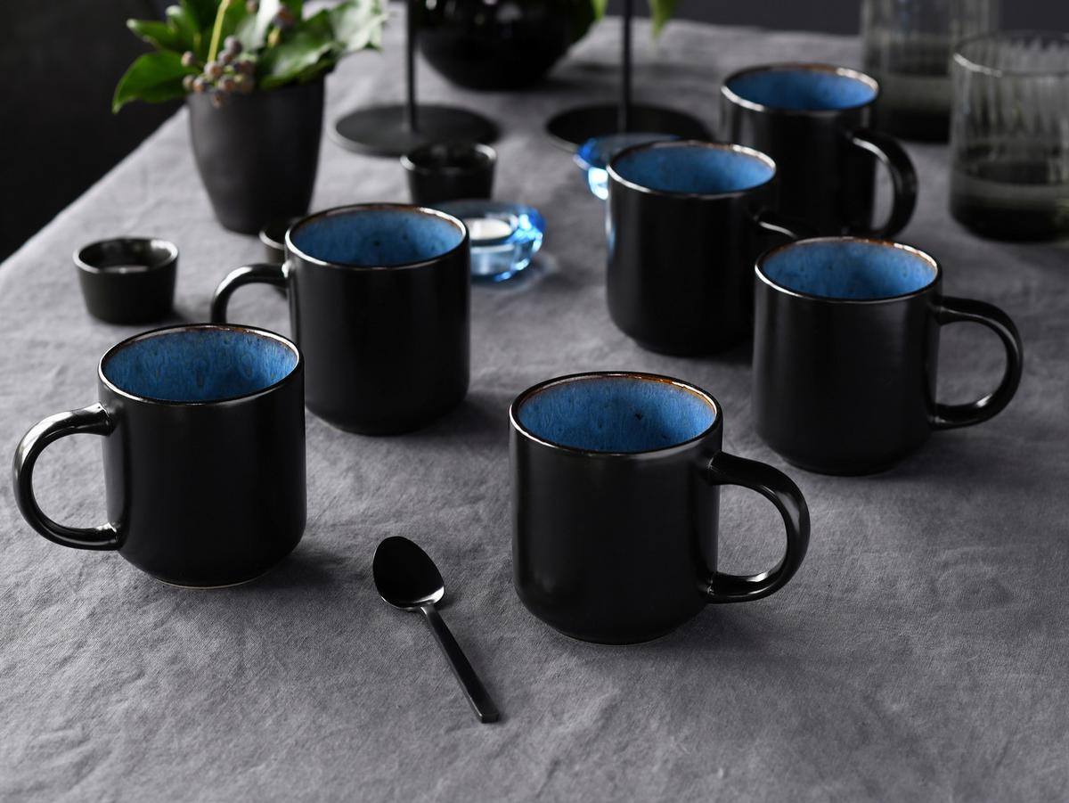 Serviciu de masă 16/ Magnus - albastru/negru, Modern, ceramică - Mömax
