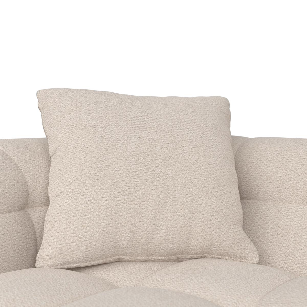Wohnlandschaft Magda Bouclé Weiß - Schwarz/Naturfarben, MODERN, Holz/Kunststoff (268/157cm) - Bessagi Home