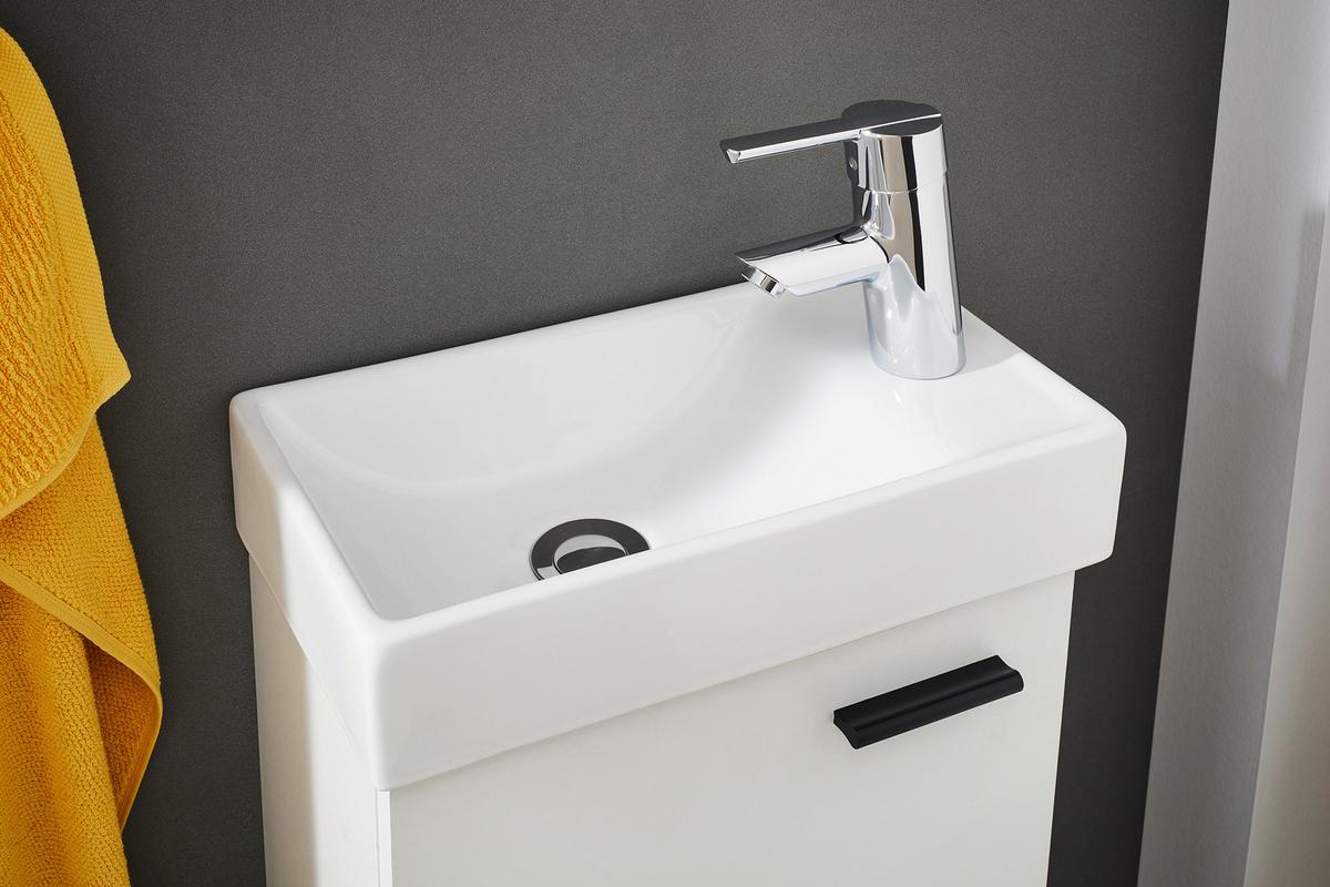 Gästebad Amy in Weiss - Weiss, Modern, Glas/Holzwerkstoff (41/165/23cm) - Mömax