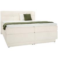Boxspringbett in Weiss ca. 180x200cm - Weiss/Schwarz, Konventionell, Holzwerkstoff/Kunststoff (180/200cm) - Premium Living