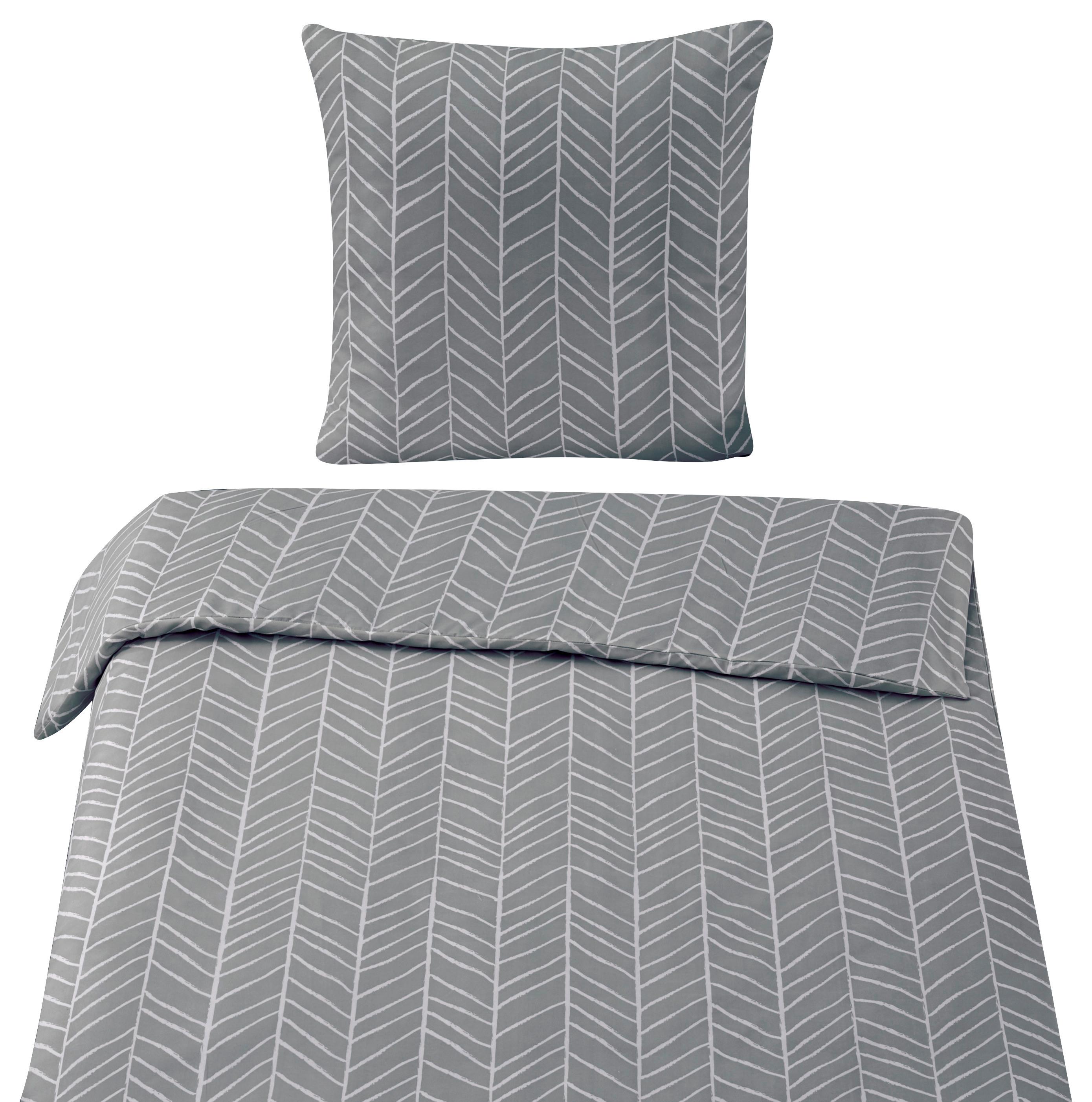 Bettwäsche Marble in Grau ca. 135x200cm - Grau, KONVENTIONELL, Textil (135/200cm) - Modern Living