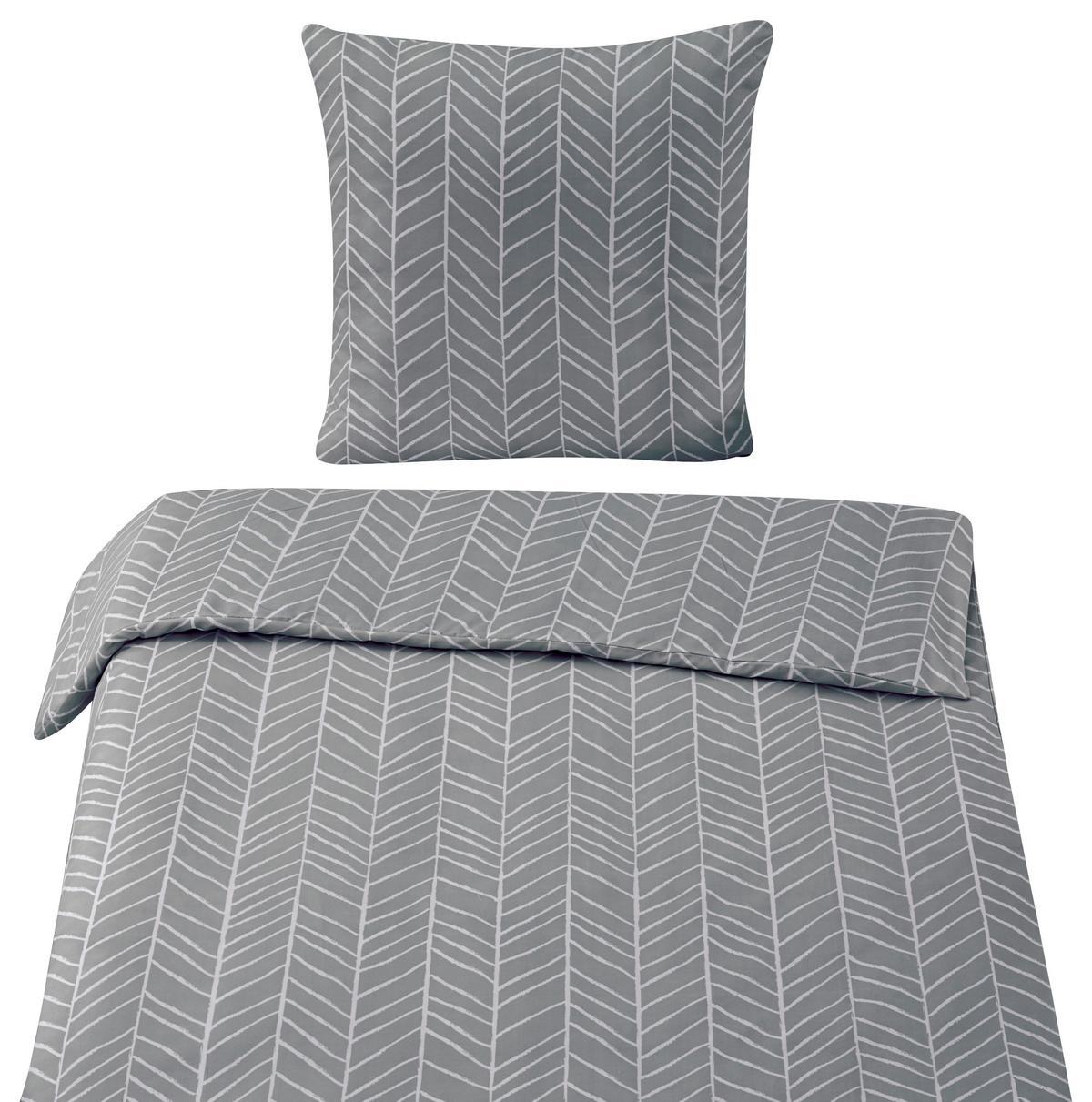 Bettwäsche Marble in Grau ca. 135x200cm - Grau, KONVENTIONELL, Textil (135/200cm) - Modern Living