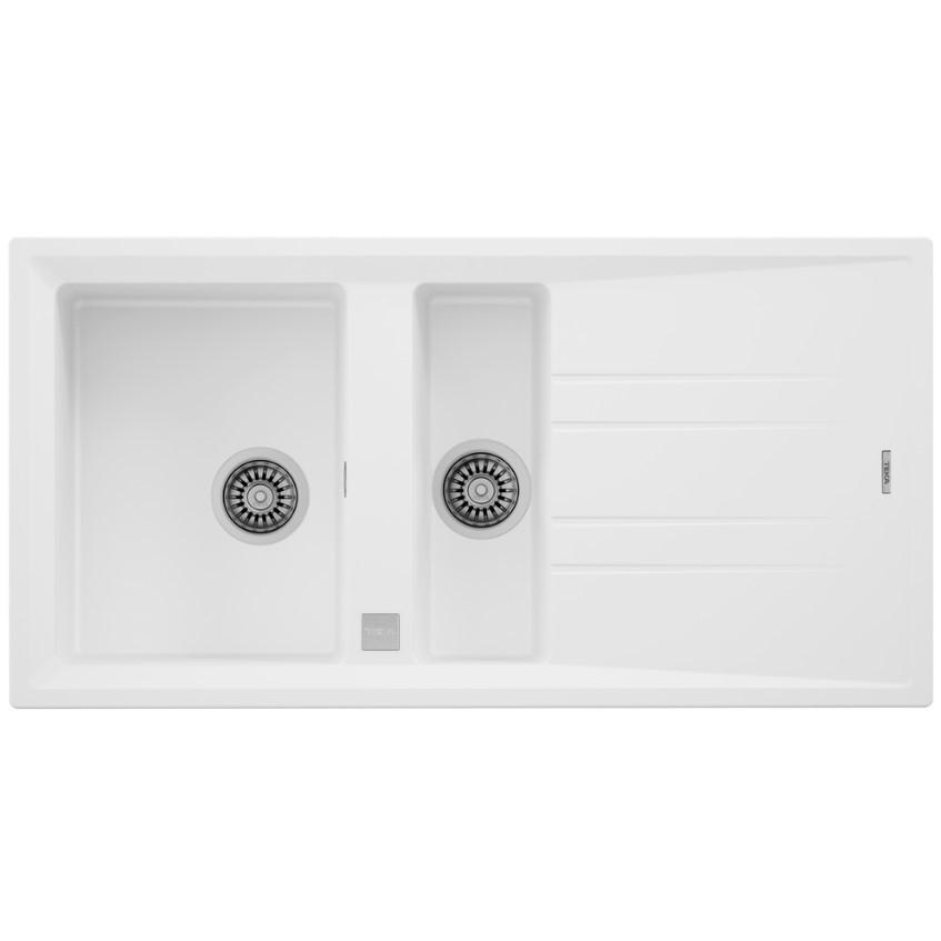 Chiuvetă TEKA STONE 60B TG1 1/2B 1D ALB - Modern (100/51cm) - Teka