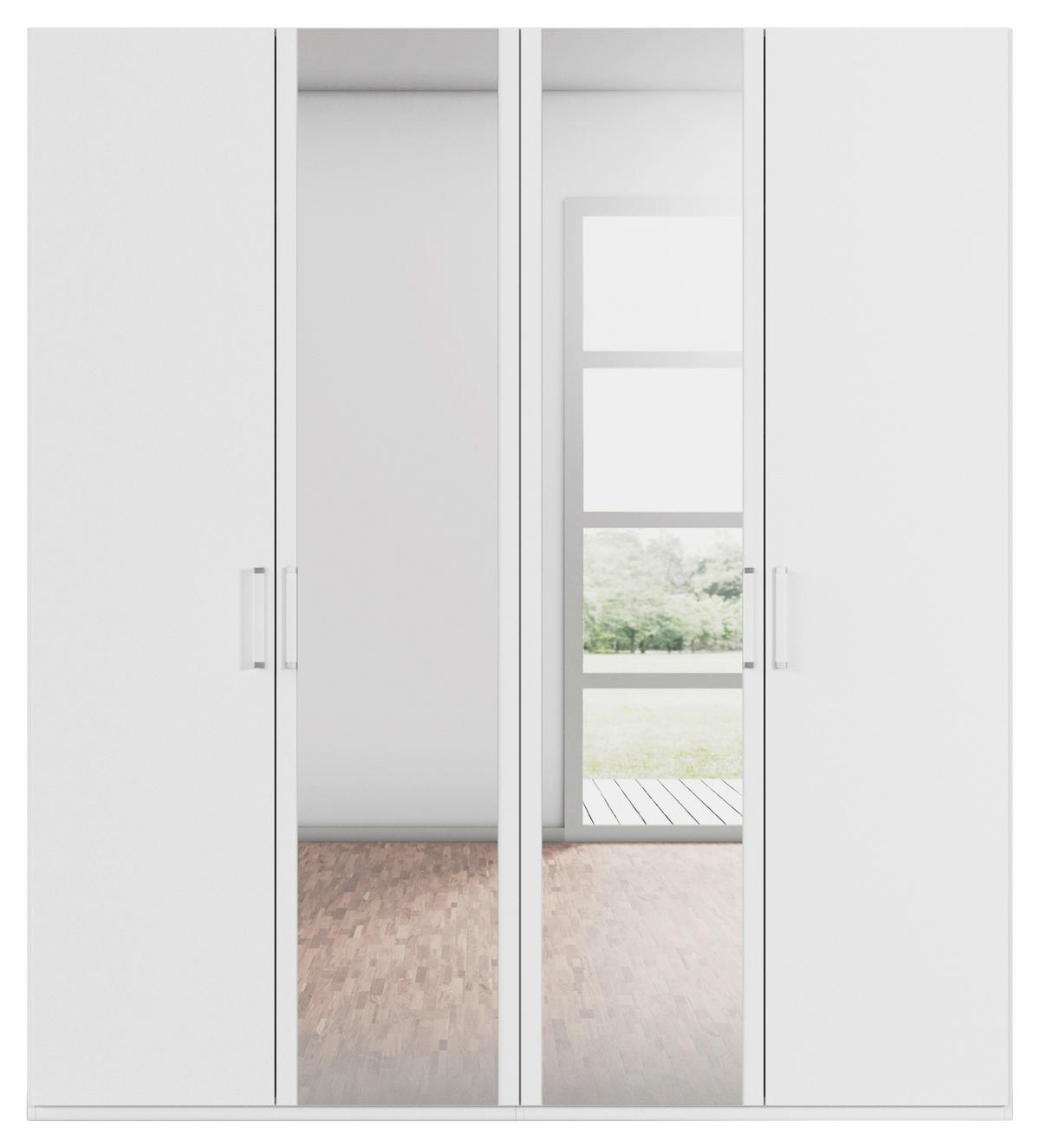 Omara S Klasičnimi Vrati Evelyn, Bela - bela, Design, umetna masa/steklo (201/223/60cm) - Novel