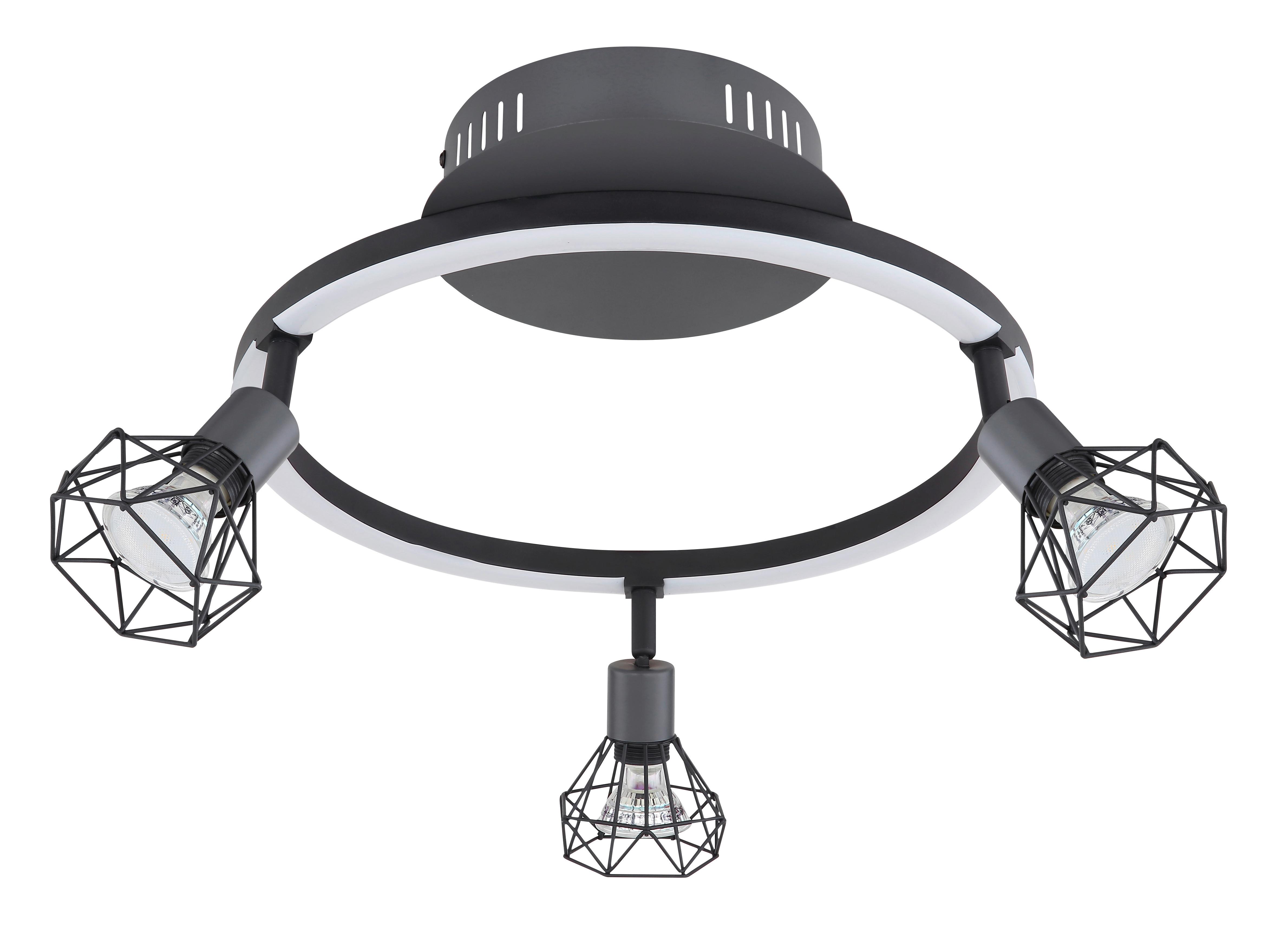 Strahler Jutta in Schwarz max. 12 Watt - Graphitfarben/Schwarz, Basics, Metall (46/38,5/20cm) - Globo