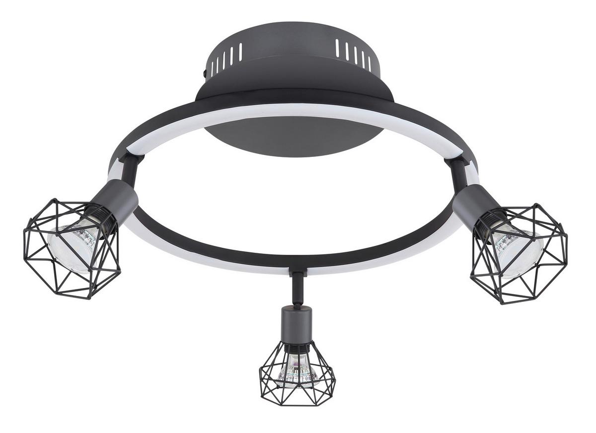 Strahler Jutta in Schwarz max. 12 Watt - Graphitfarben/Schwarz, Basics, Metall (46/38,5/20cm) - Globo