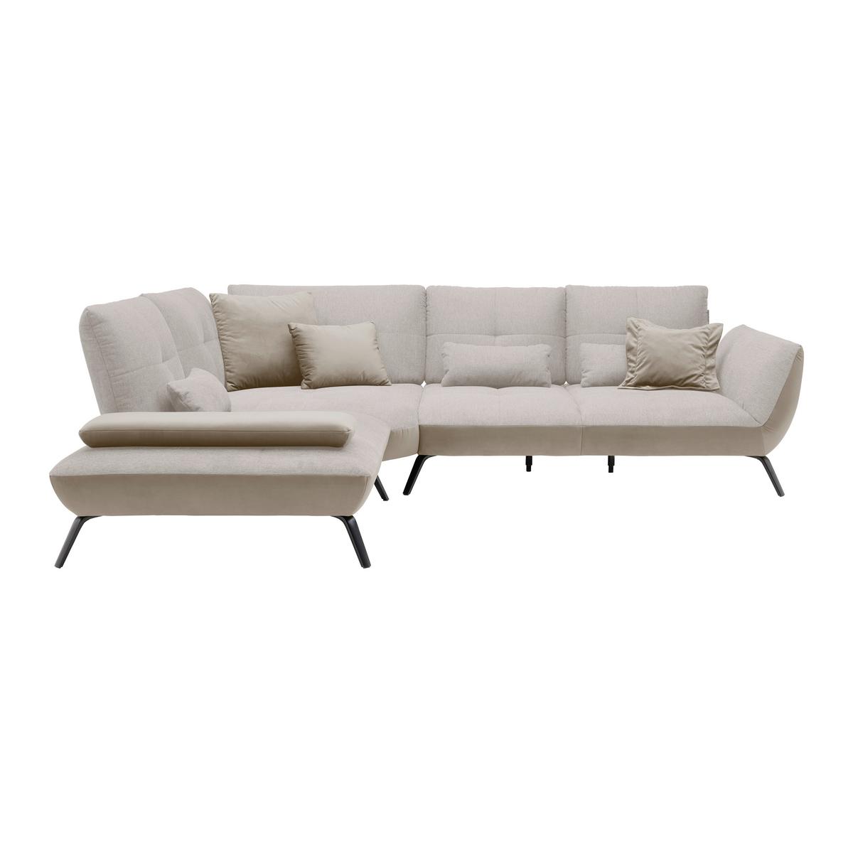 Wohnlandschaft Trendy Sandfarben/Beige - Sandfarben/Beige, MODERN, Holzwerkstoff/Textil (250/93/310cm) - Premium Living
