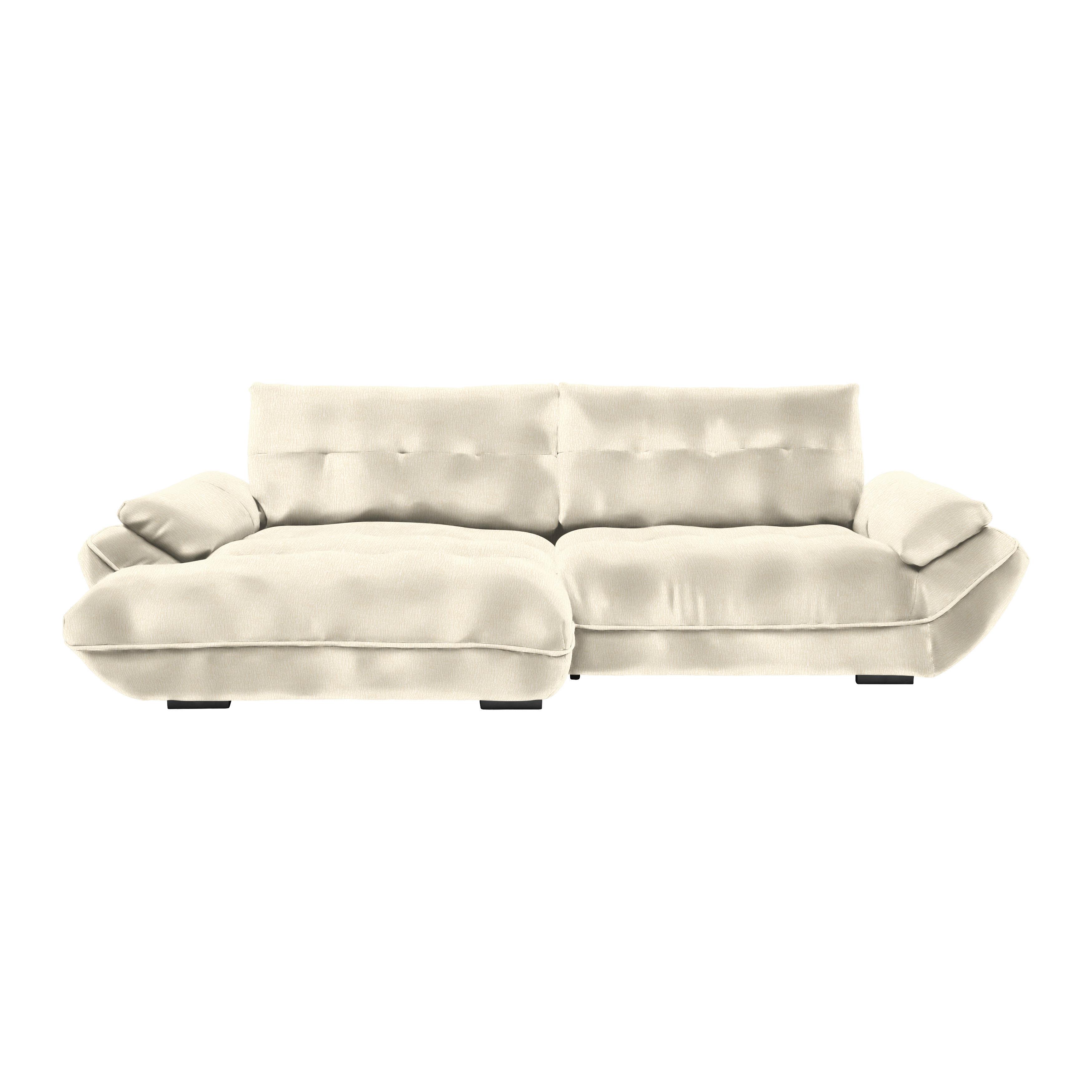 Wohnlandschaft Vivo Creme - Creme/Schwarz, MODERN, Kunststoff/Textil (179/63/317cm) - Premium Living