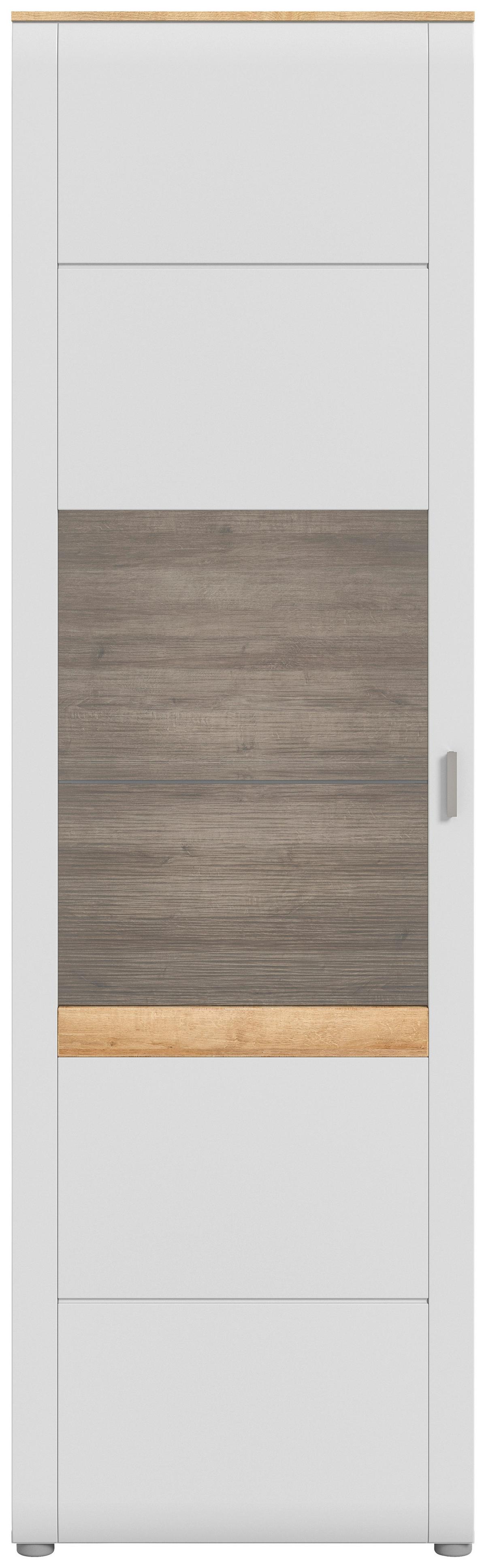 Vitrine Ashton ca. 61x202 cm Aschgrau/Eiche - Design, Glas/Holzwerkstoff (61/202/43cm) - MID.YOU