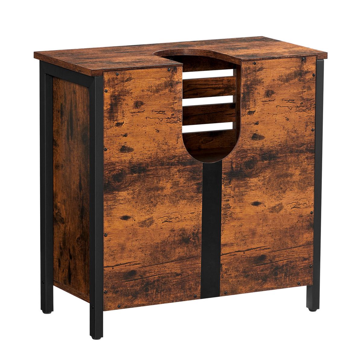 WASCHBECKENUNTERSCHRANK WASHBASIN CABINET - Schwarz/Braun, MODERN, Holzwerkstoff/Kunststoff (60/60/30cm) - MID.YOU