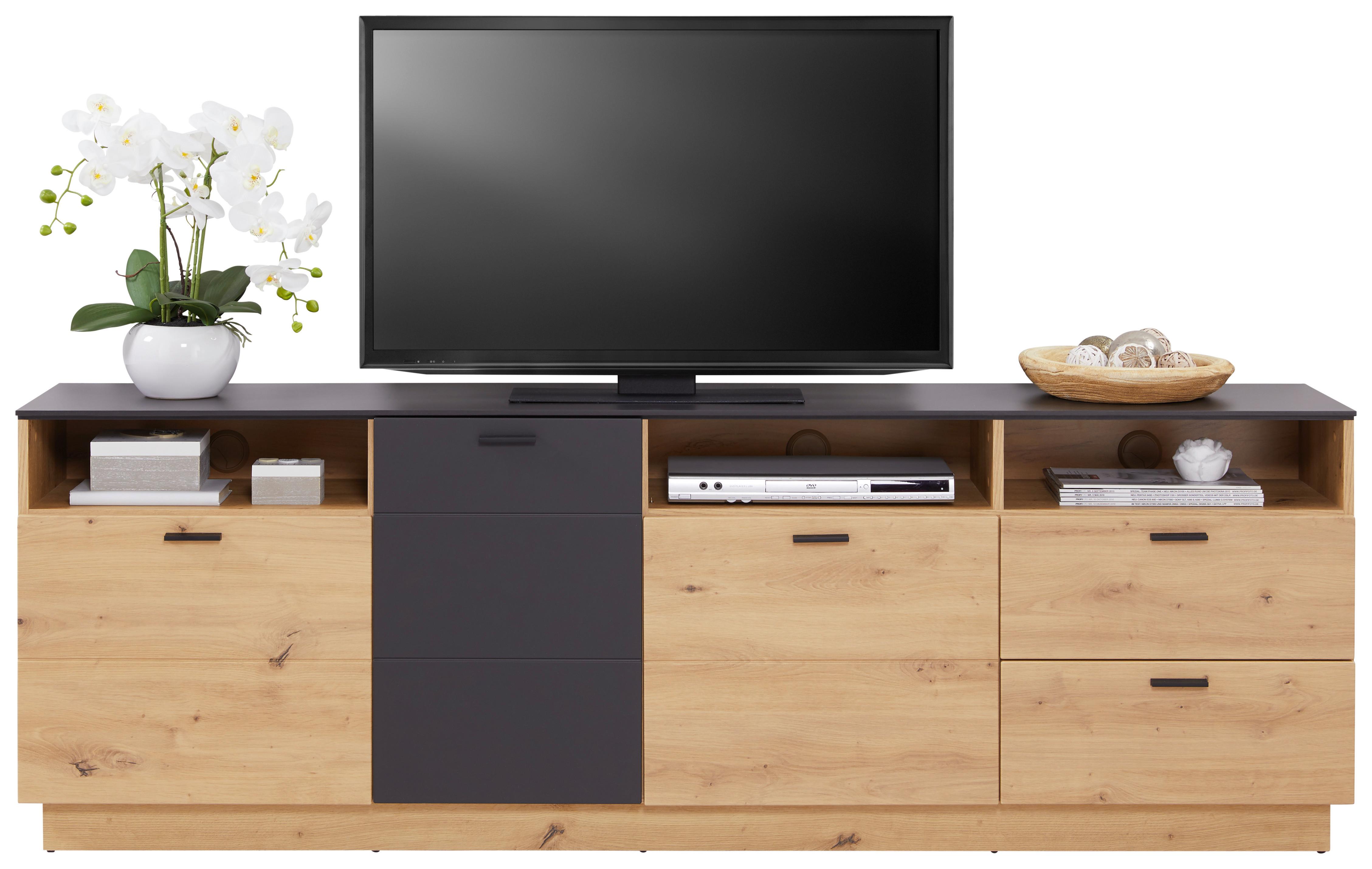 Tv Element Tonale - siva/boje hrasta, Modern, drvni materijal/plastika (200/68,6/40cm) - Modern Living