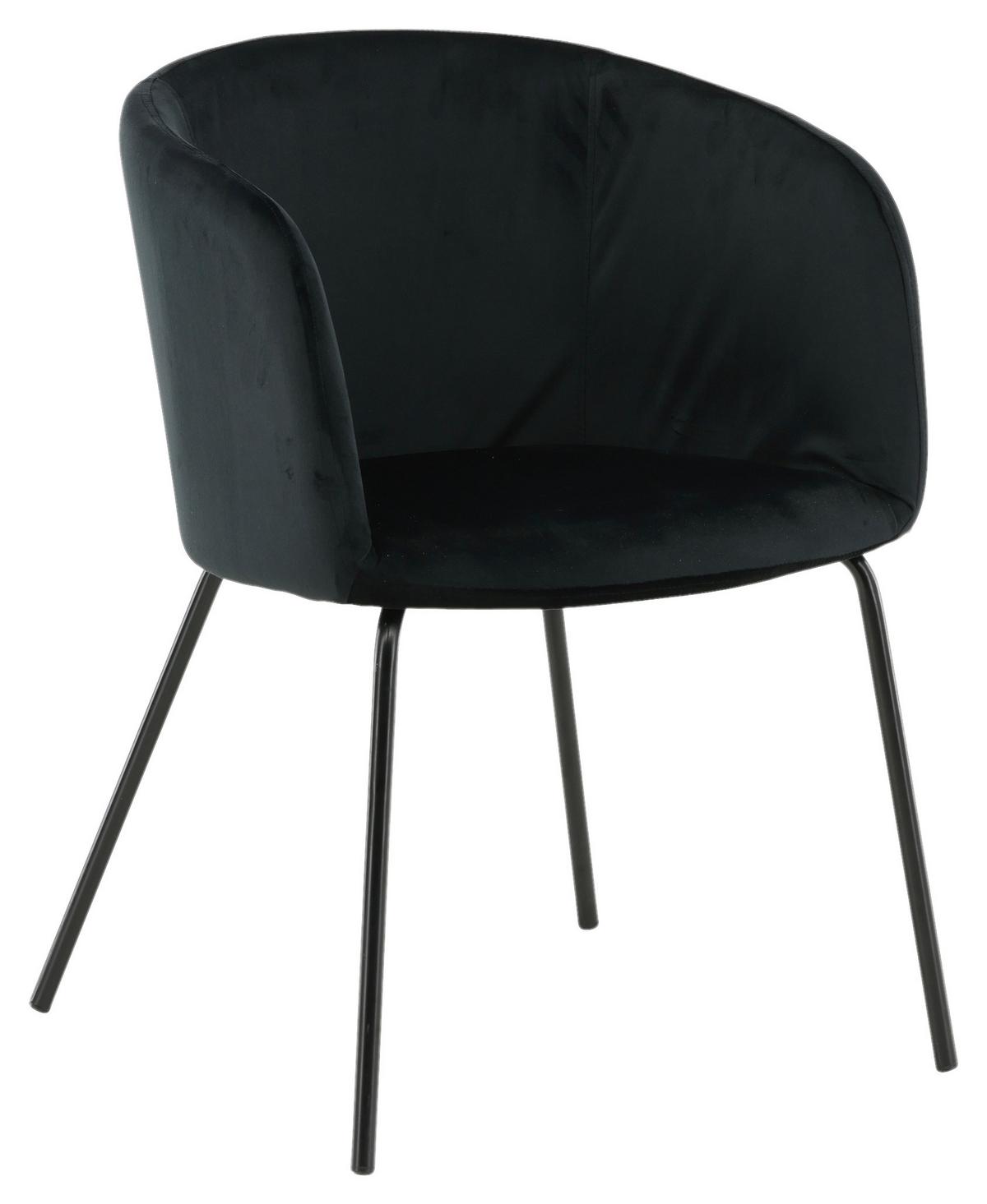 Stuhl Berit ca. 55x78x55 cm Schwarz - Schwarz, KONVENTIONELL, Holz/Kunststoff (55/78/55cm) - Livetastic