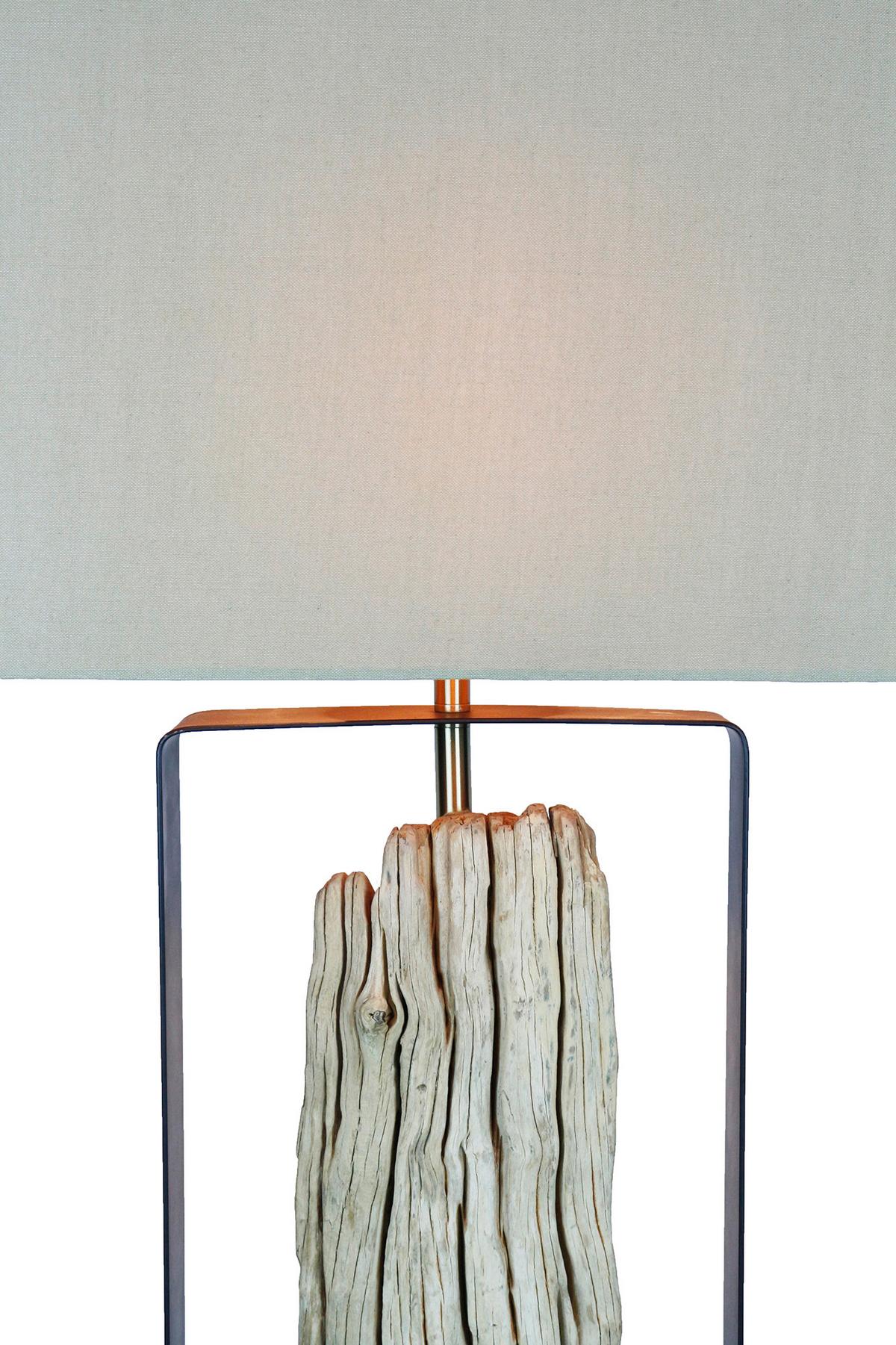 Stoječa Svetilka Driftwood - zlate barve/črna, Design, kovina/tekstil (40/165/20cm) - P & B