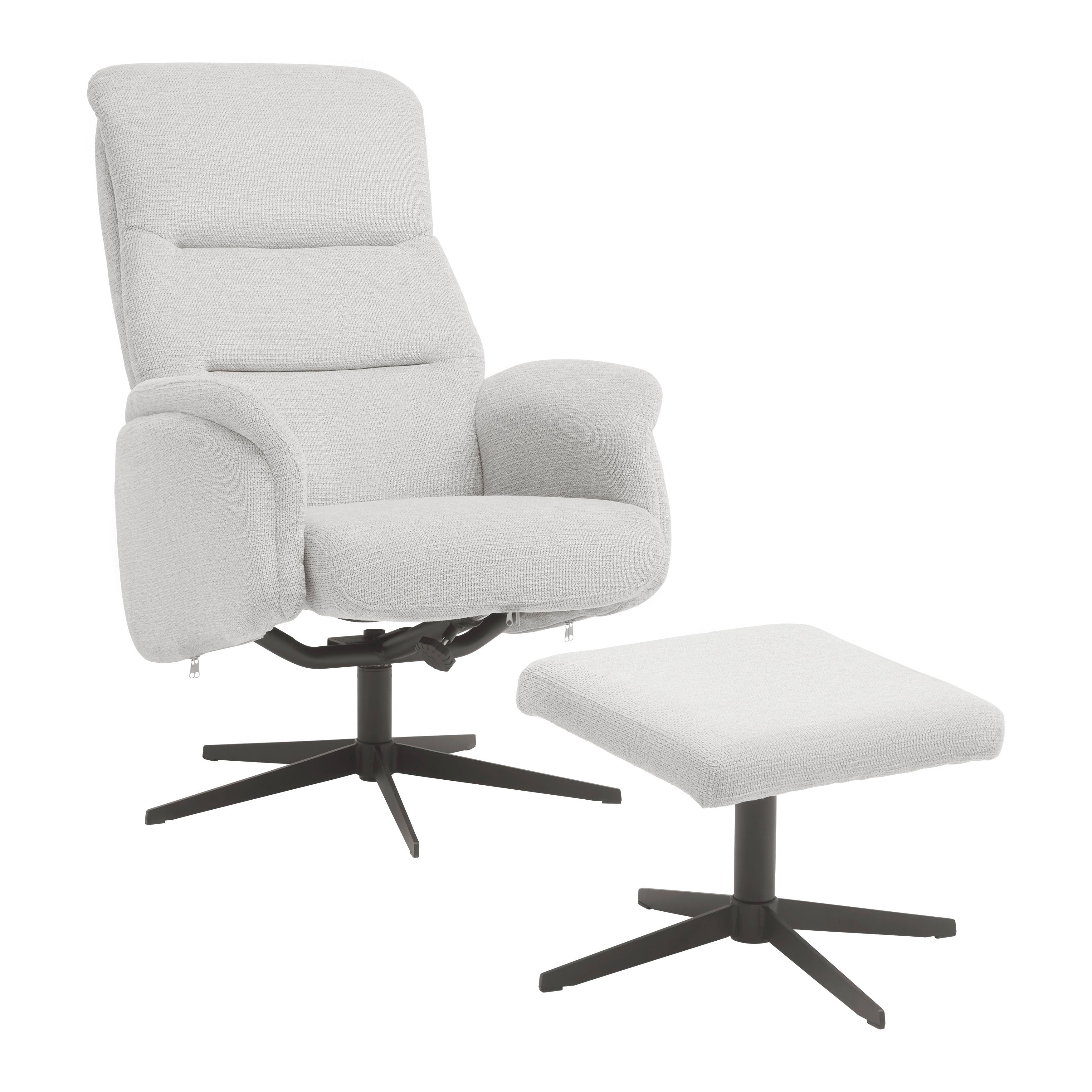 RELAXFÅTÖLJ STAR - ljusgrå/svart, Modern, metall/textil (72/105/91cm) - Mömax