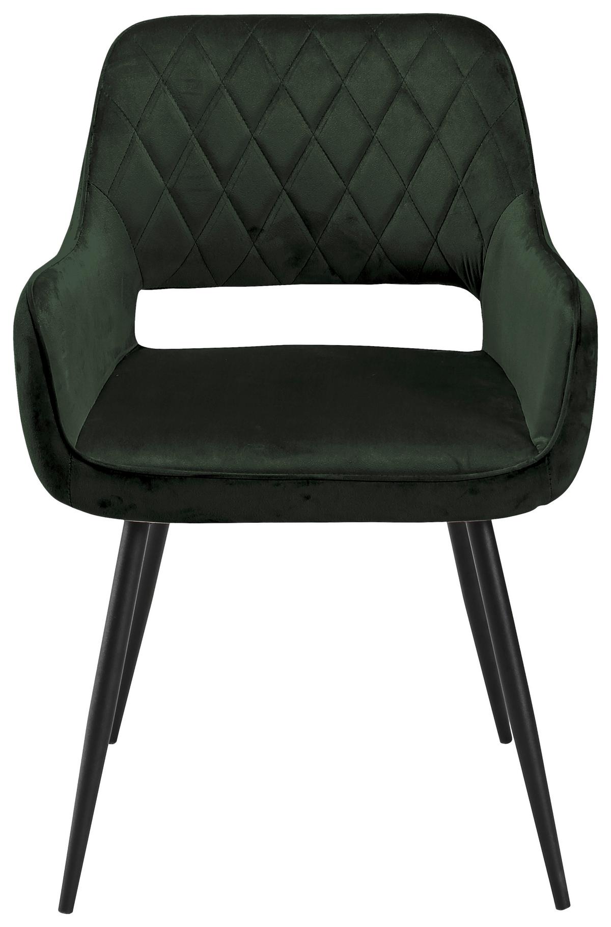 Stolica S Rukonaslonima Serafina - tamno zelena, Moderno, drvo/metal (55/79/59cm) - Mömax