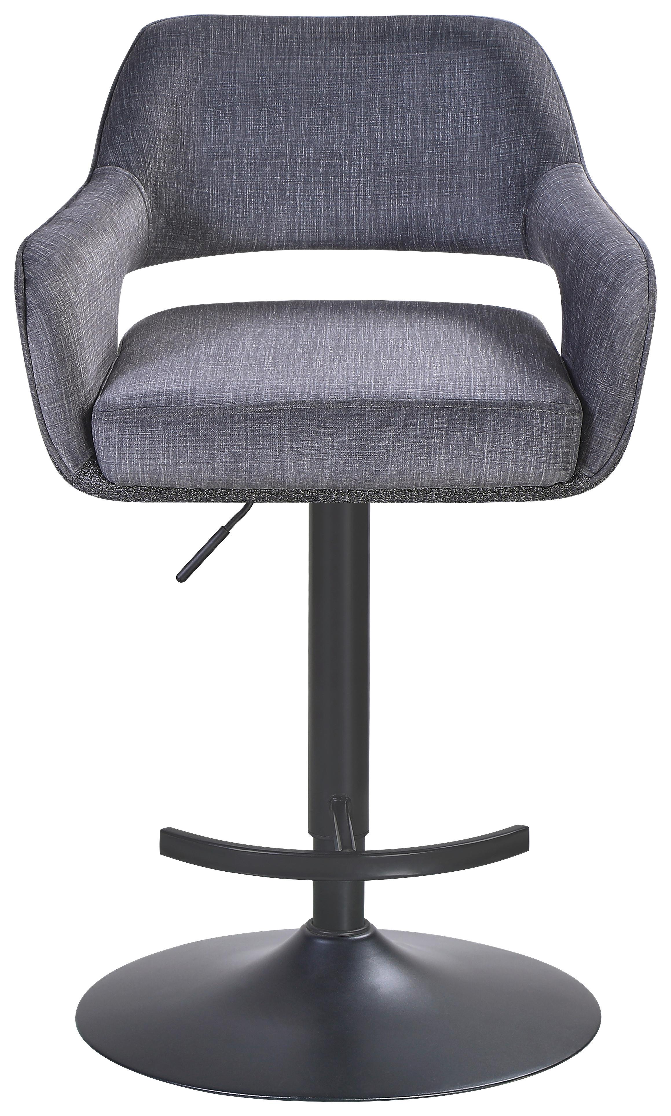 Barhocker Vanessa Grau - gris/noir, Modern, métal/textile (53/92-113/56cm) - Mömax