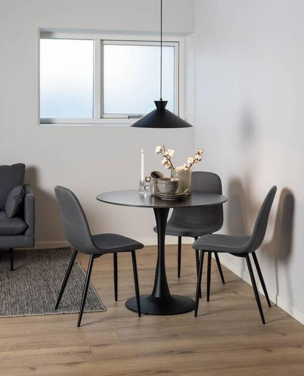 KRZESŁO CELIA - czarny/ciemnoszary, Trend, metal/tkanina (44/86/54cm)