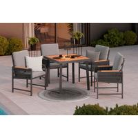 Garnitură grădină Washington - gri închis/culoare natur, Basics, plastic/metal