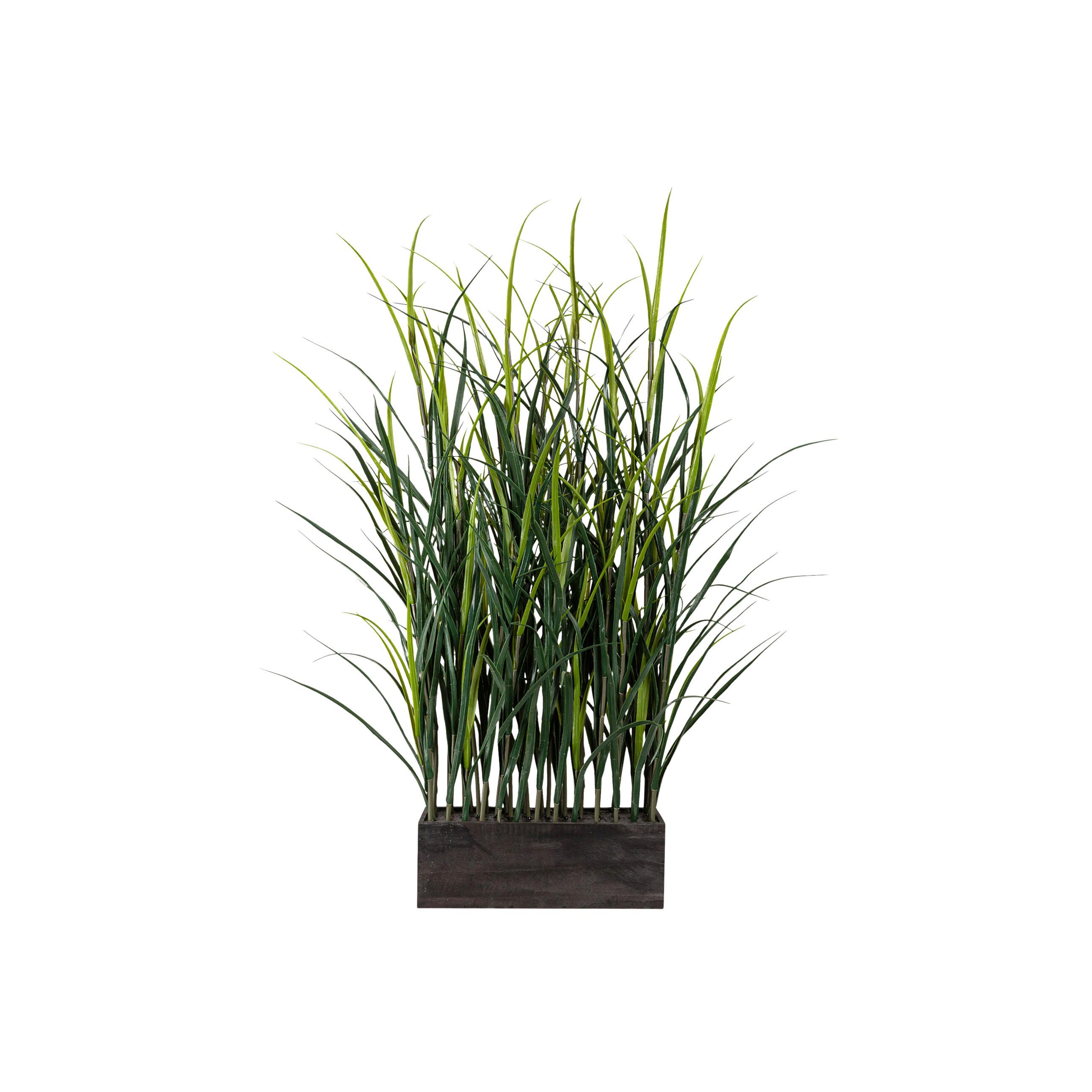 Kunstpflanze Gräser Grün ca. 90cm - Braun/Grün, Design, Holz/Kunststoff (90cm) - P & B