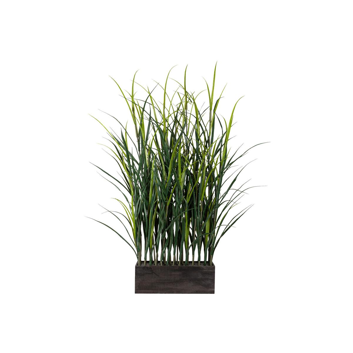 Kunstpflanze Gräser Grün ca. 90cm - Braun/Grün, Design, Holz/Kunststoff (90cm) - P & B