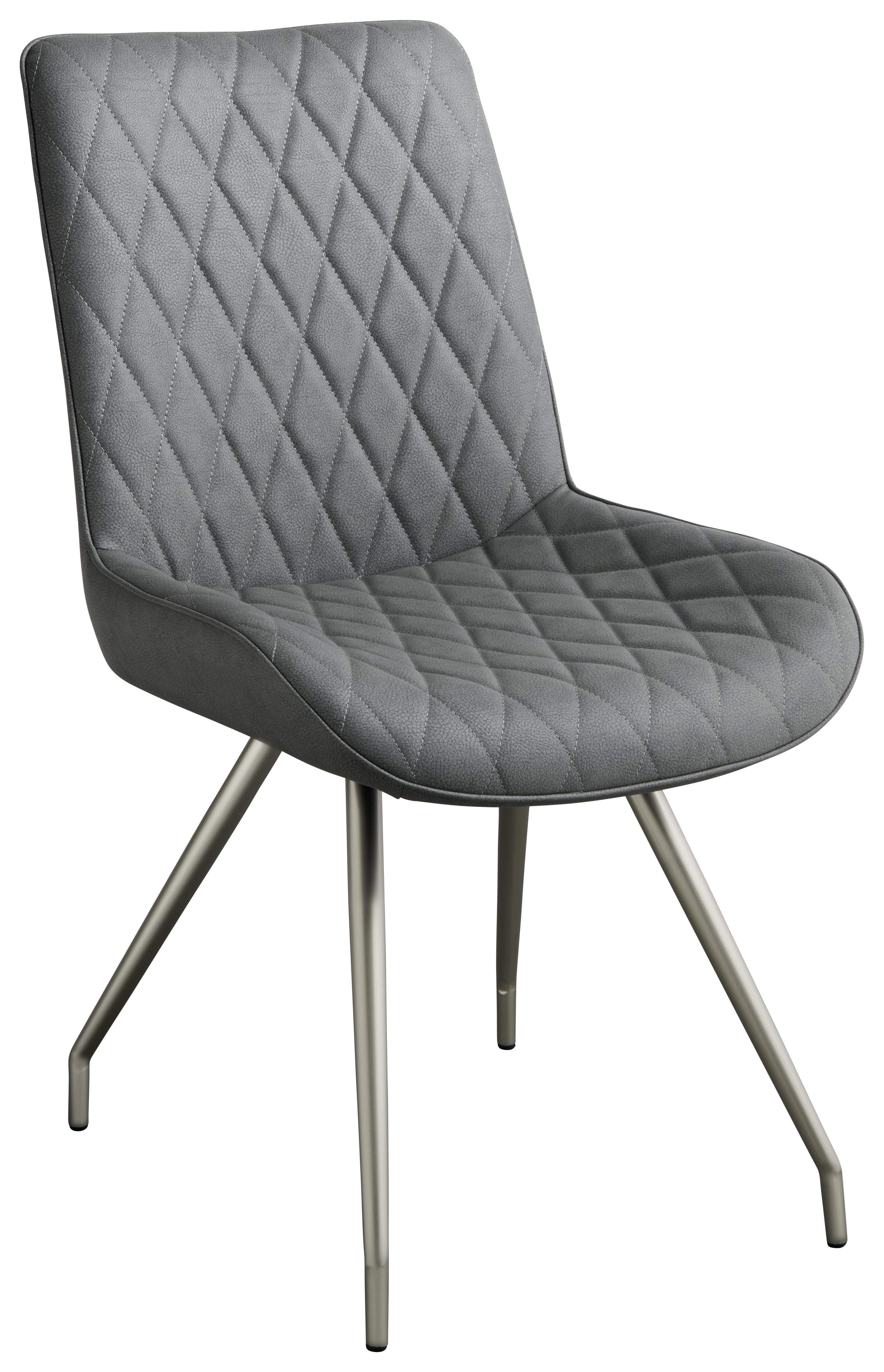 Stolica Carla - siva/boje nikla, Konventionell, metal/tekstil (51/75/64cm) - Modern Living