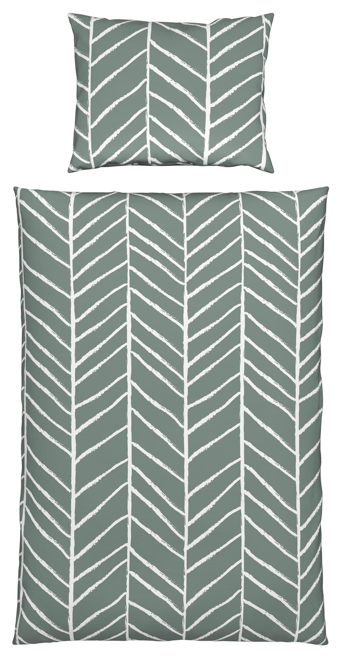 Ágyneműhuzat-garnitúra Marble - jadezöld, Konventionell, textil (140/200cm) - Modern Living