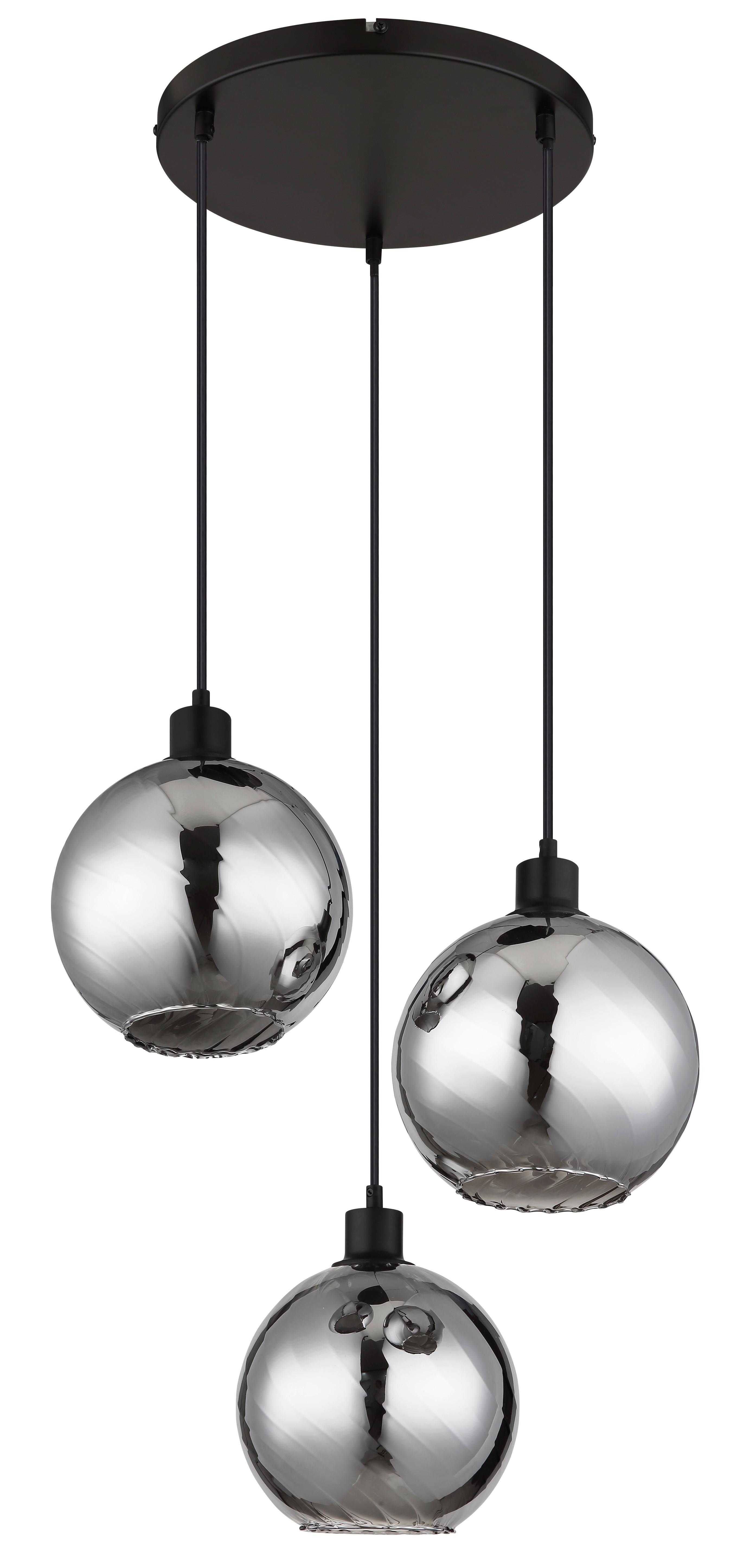 HÄNGELEUCHTE 30280308 ULF - Weiss/Schwarz, Design, Glas/Kunststoff (46/120cm) - Globo