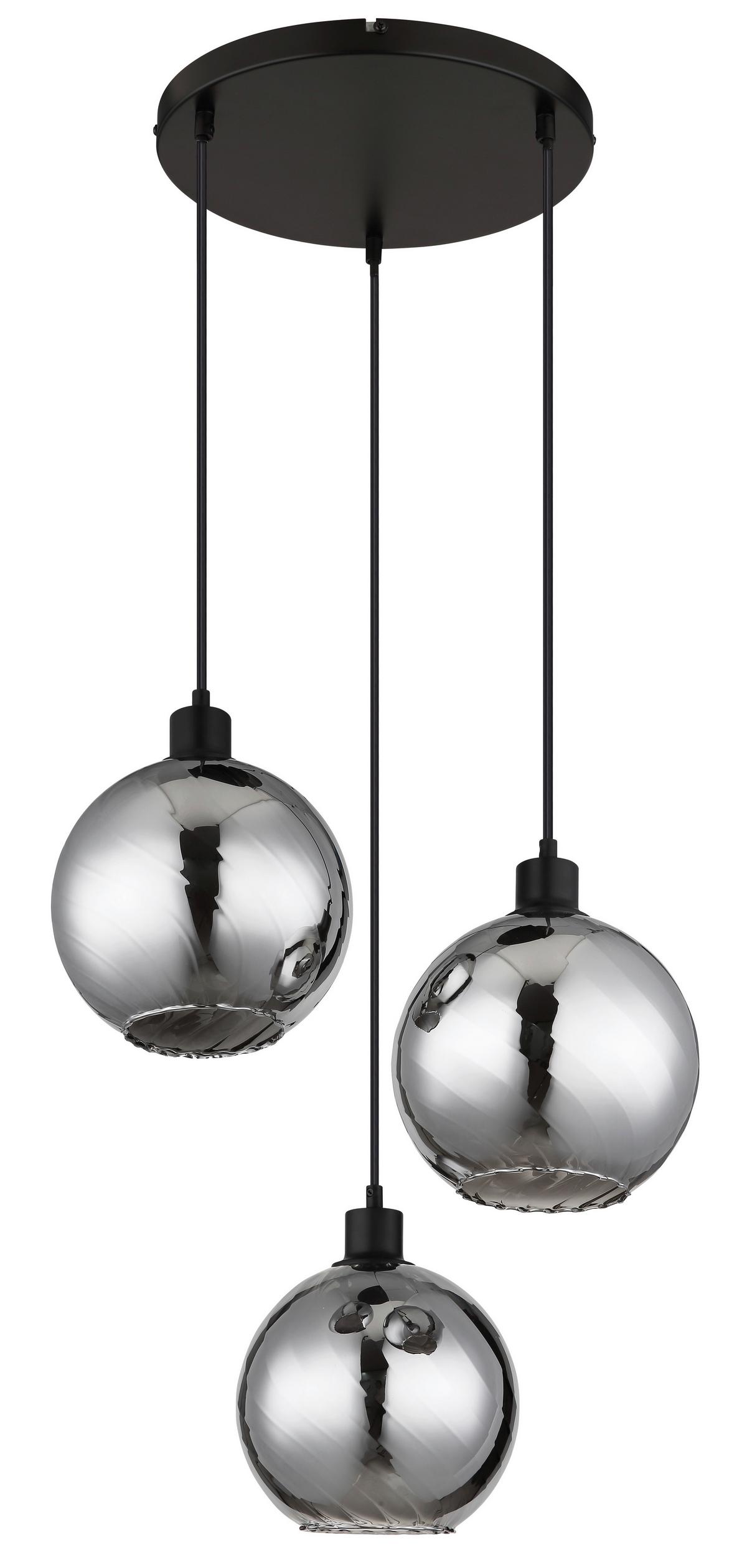 HÄNGELEUCHTE 30280308 ULF - Weiss/Schwarz, Design, Glas/Kunststoff (46/120cm) - Globo