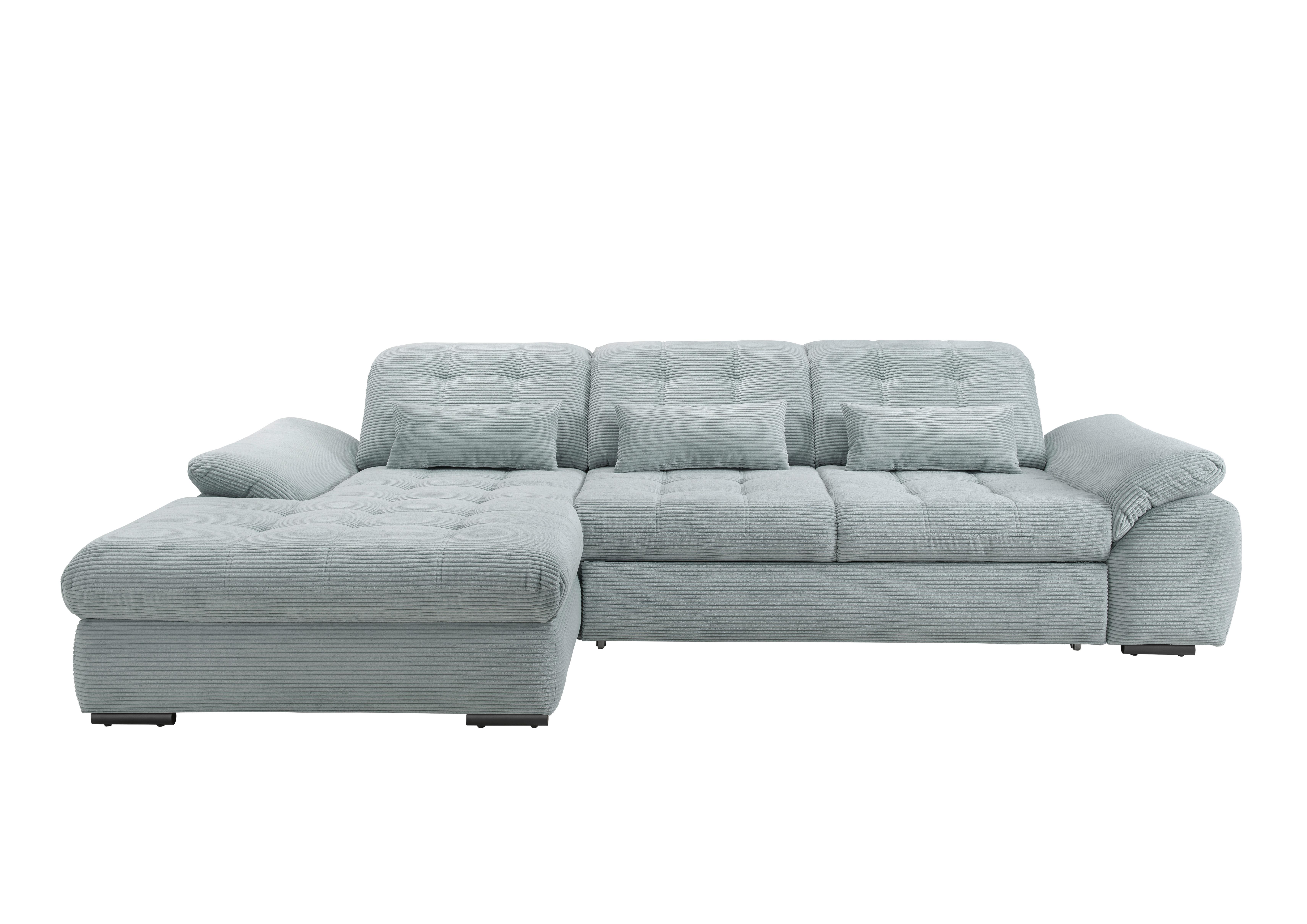 Ecksofa mit Bettkasten Rigatti ca. 184x314 cm Blau - Schwarz/Hellblau, MODERN, Textil/Metall (184/314cm) - P & B