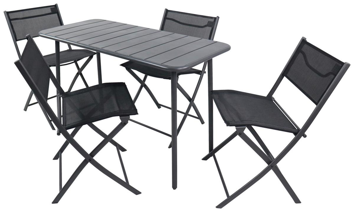 Vrtni Set Sumila, Črna, 5-Delno - črna, Moderno, kovina/umetna masa - Ambia Garden
