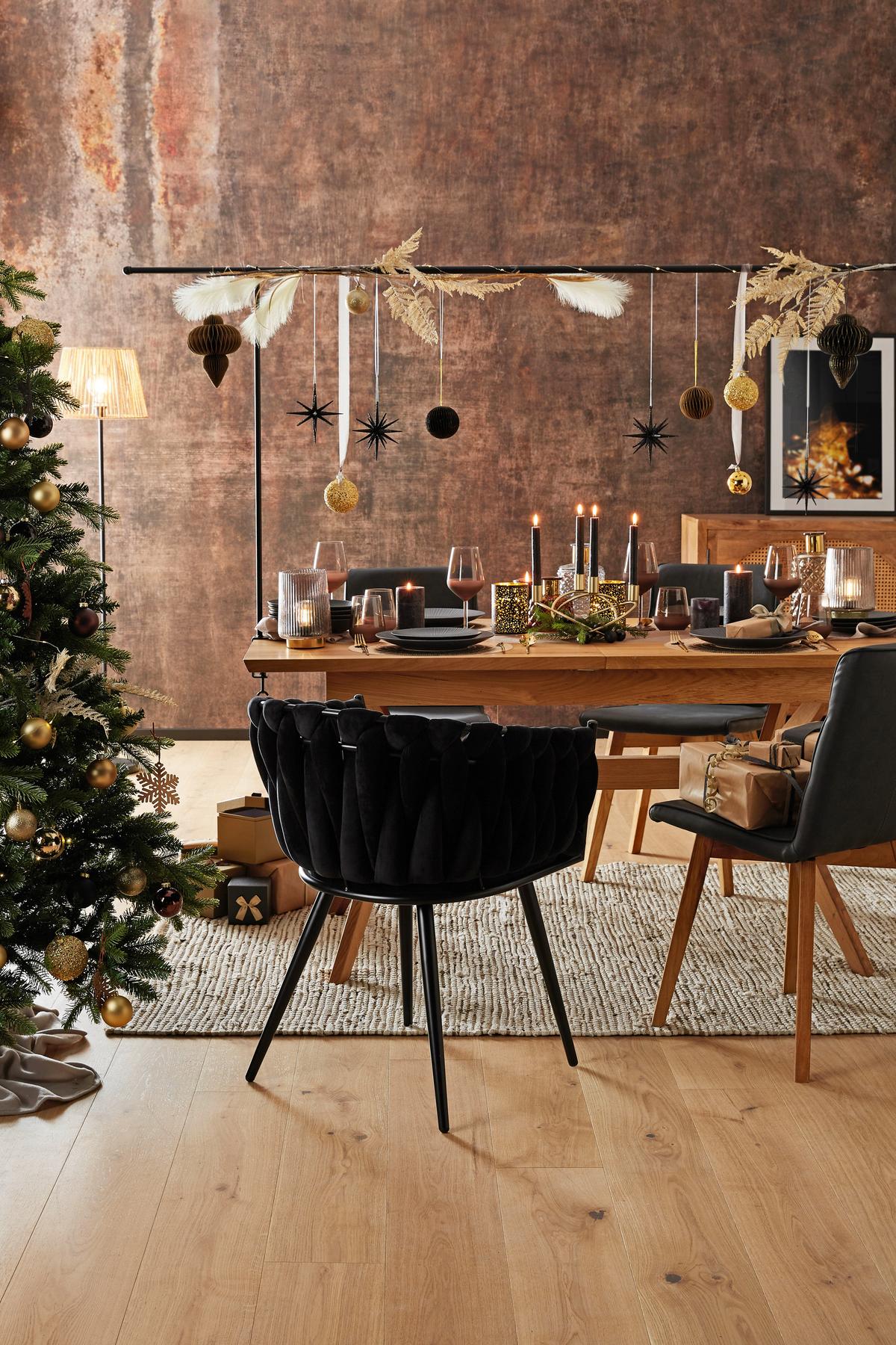 Stabkerze Melia I in Schwarz, 4-teilig - Schwarz, Basics (2/20cm) - Modern Living