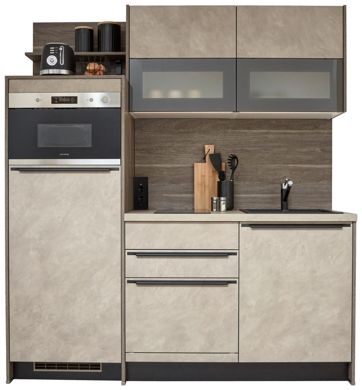 Küchenblock Base inkl. 3 E-Geräte - MODERN, Holzwerkstoff (185cm) - Express