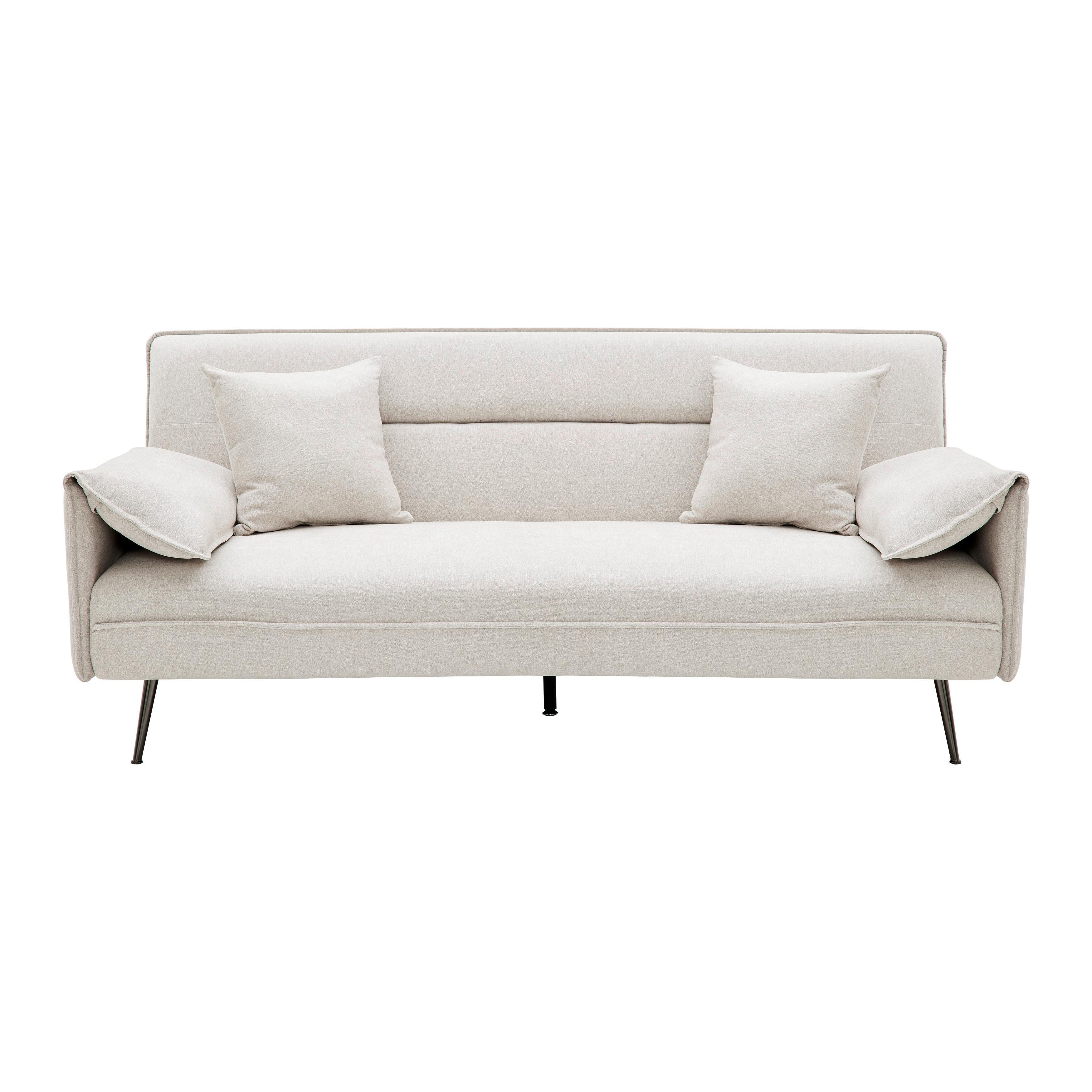 BÄDDSOFFA LANA - beige/antracit, Modern, metall/trä (199/89/95cm) - Bessagi Home