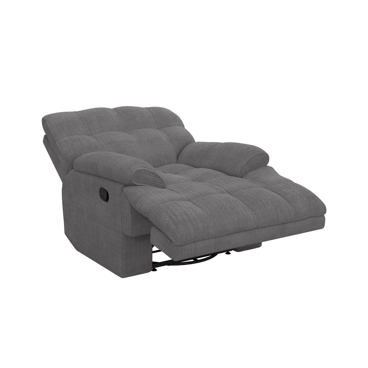 Sessel Natalie Dunkelgrau/Cord - Dunkelgrau/Schwarz, MODERN, Holz/Textil (98/94/106cm) - Bessagi Home