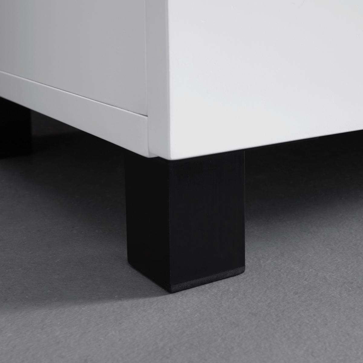 Hochschrank Marianne Weiß ca. 30x185x35 cm - Schwarz/Weiß, MODERN, Holzwerkstoff/Kunststoff (30/185/35cm) - Bessagi Home