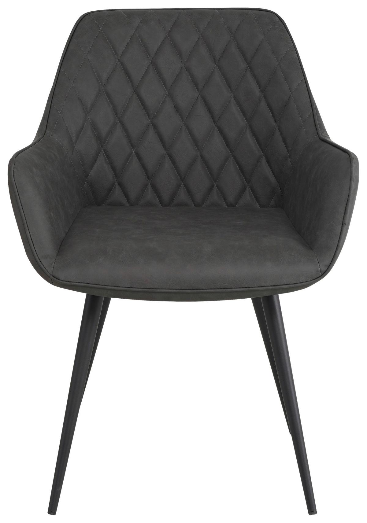 STUHL-SET COSE - Anthrazit/Schwarz, KONVENTIONELL, Textil/Metall (62/83/60cm) - MID.YOU