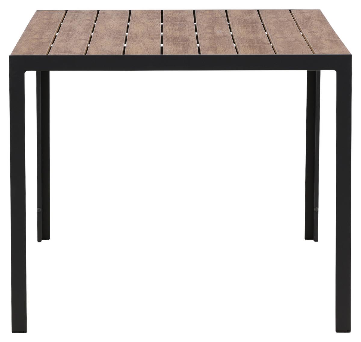Gartentisch Break ca. 150x90 cm Natur - Schwarz/Naturfarben, KONVENTIONELL, Kunststoff/Metall (150/90/75cm) - Gardenson
