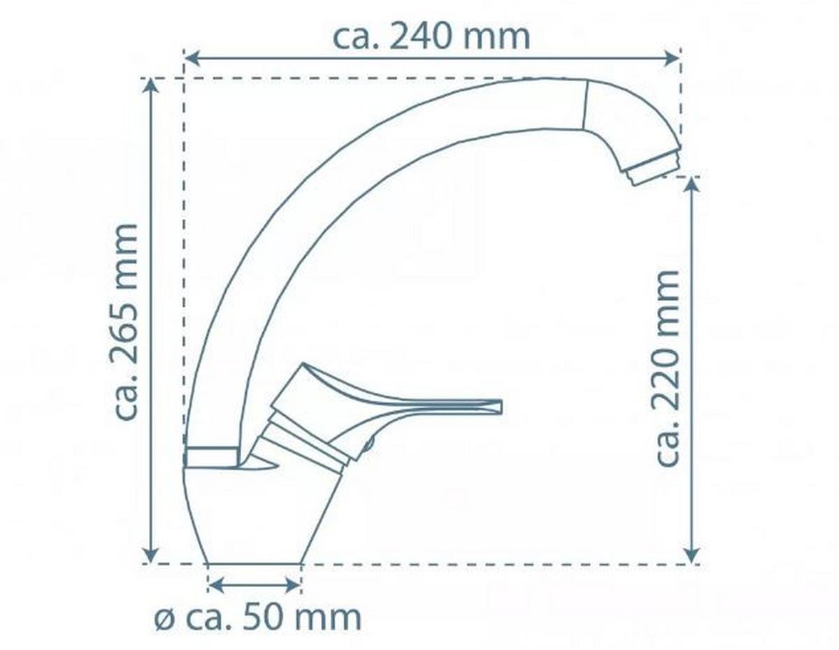 Kuhinjska Armatura Attica - boja hroma, metal/plastika (5,0/26,5/24,0cm)