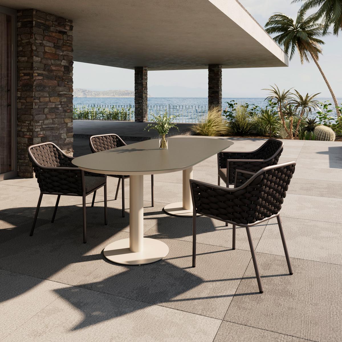 Vrtna Miza Monaco, Bež, 220x100 - bež, Moderno, kovina/keramika (220/100/75cm) - Mömax