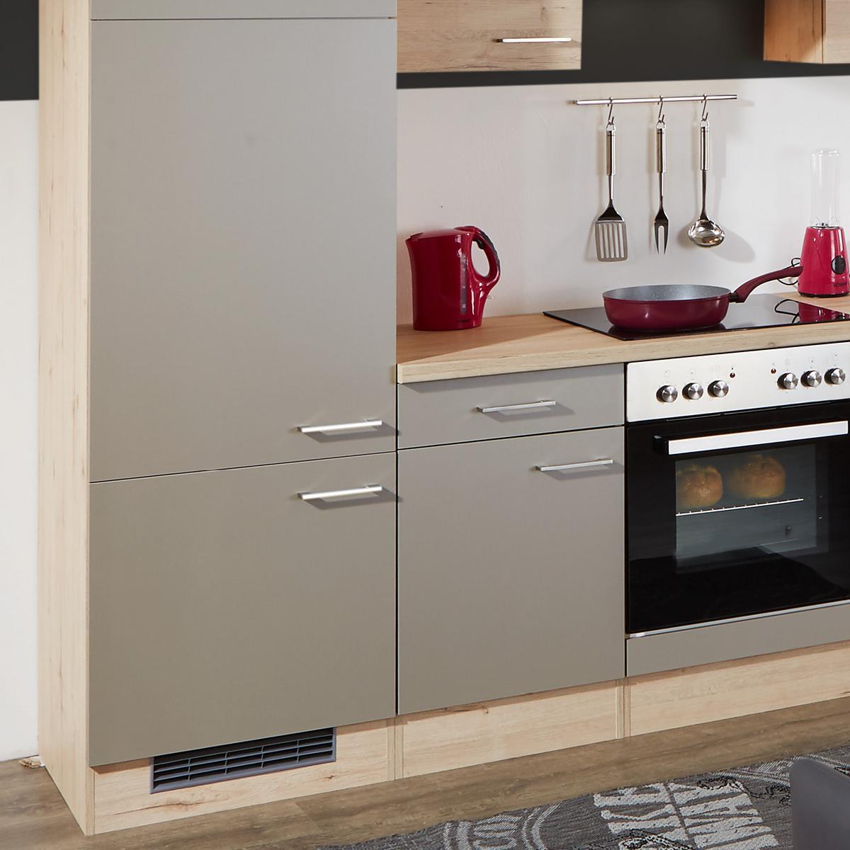 Kuhinjski Blok Brez Aparatov Riva, Barva Šampanjca, Hrast - barve šampanjca/barve hrasta, Moderno, leseni material (270cm) - FlexWell