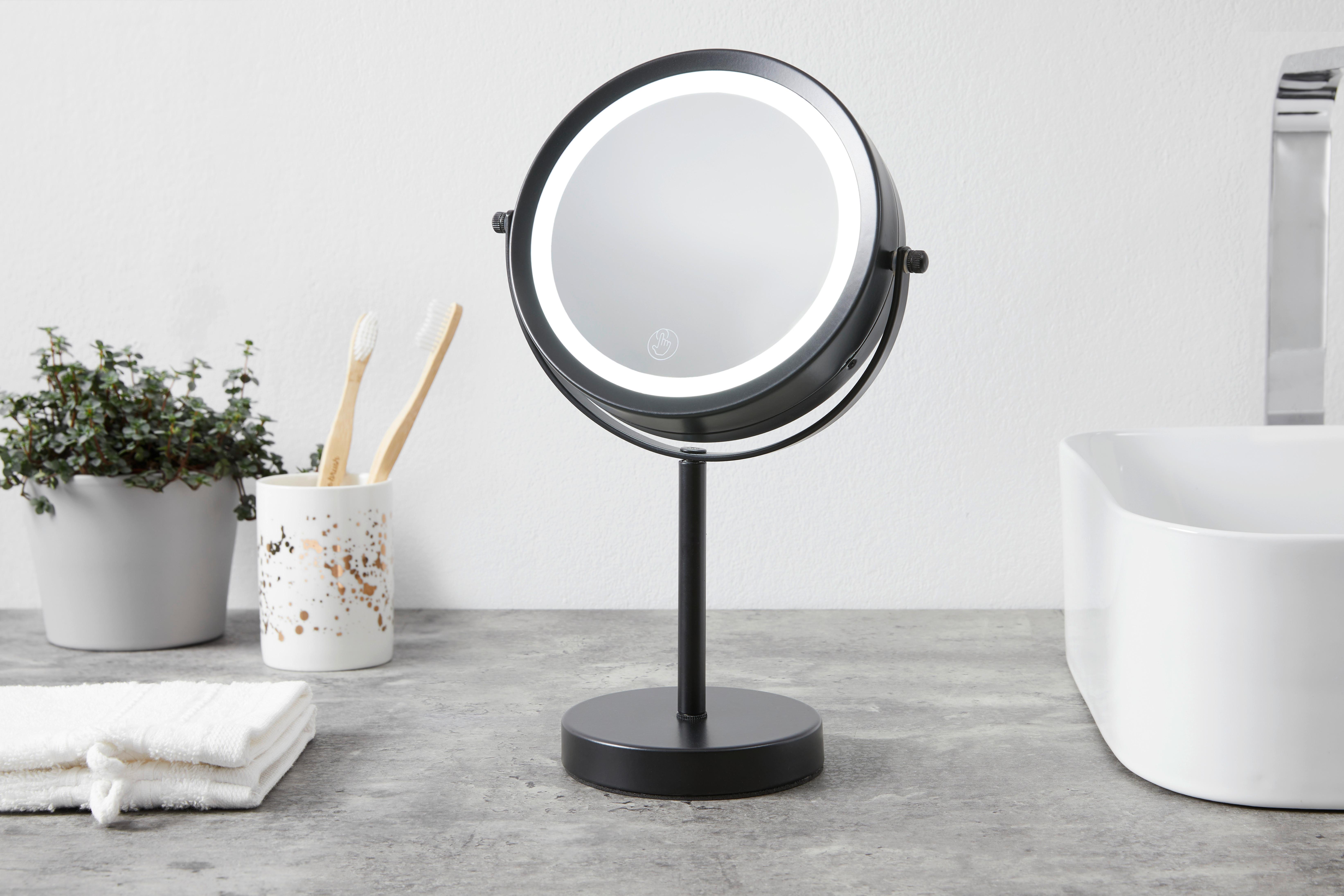 SPEGEL MED BELYSNING MIRRI 1-EXT- - svart, Modern, metall/glas (21/32/12cm) - Mömax