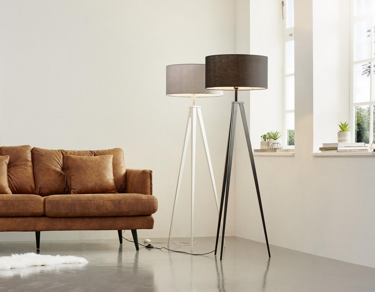 LAMPA STOJĄCA SAN DIEGO *SBN* - czarny, Konventionell, metal/tkanina (49/158cm) - Novel