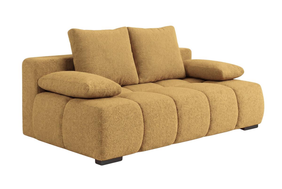 Boxspringsofa Bob Gelb - Chromfarben/Gelb, KONVENTIONELL, Holzwerkstoff/Kunststoff (209/105cm) - Based