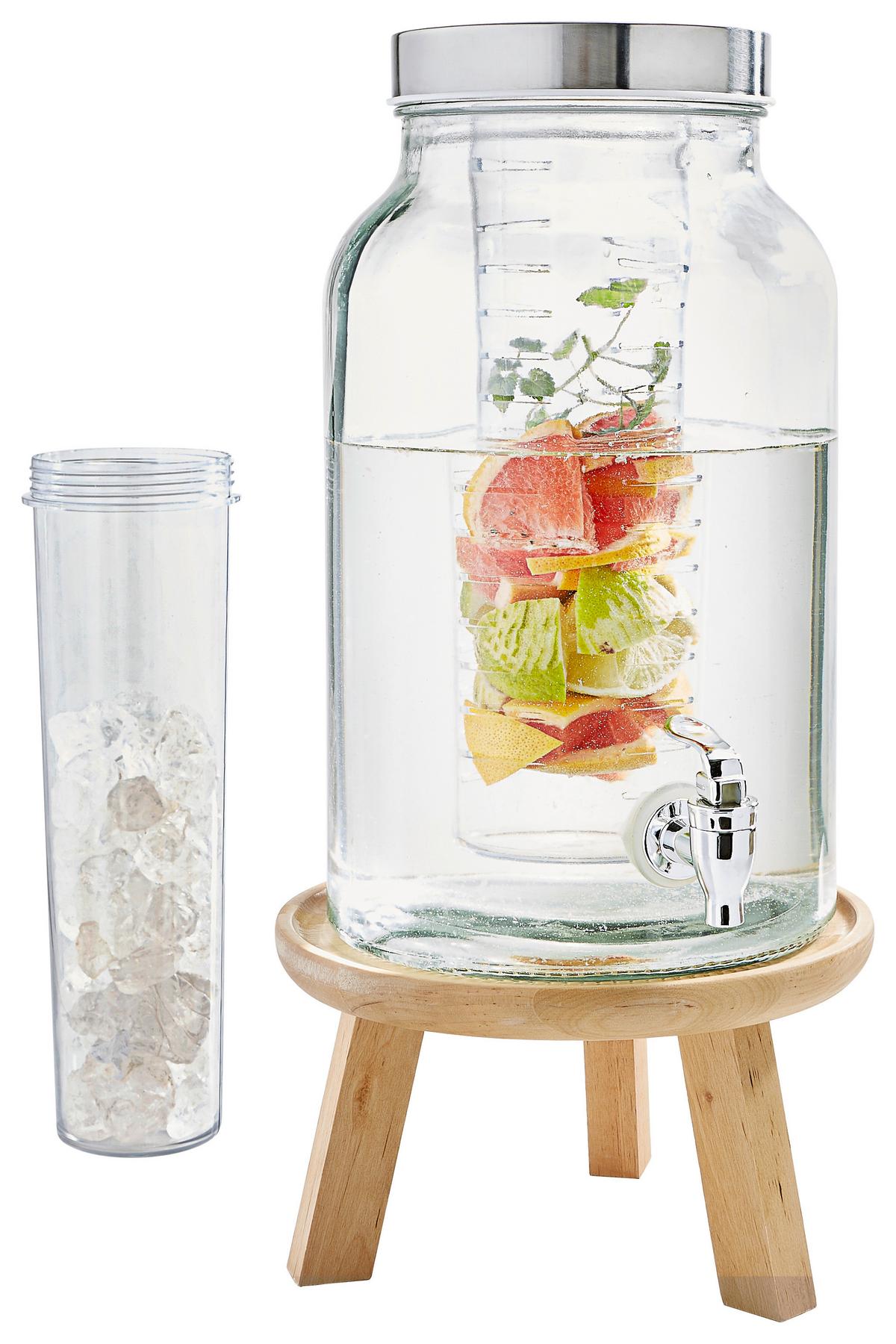 DOZOWNIK DO NAPOJÓW 50684-2 - kolor stalowy/przezroczysty, Basics, tworzywo sztuczne/metal (5,6l) - Novel