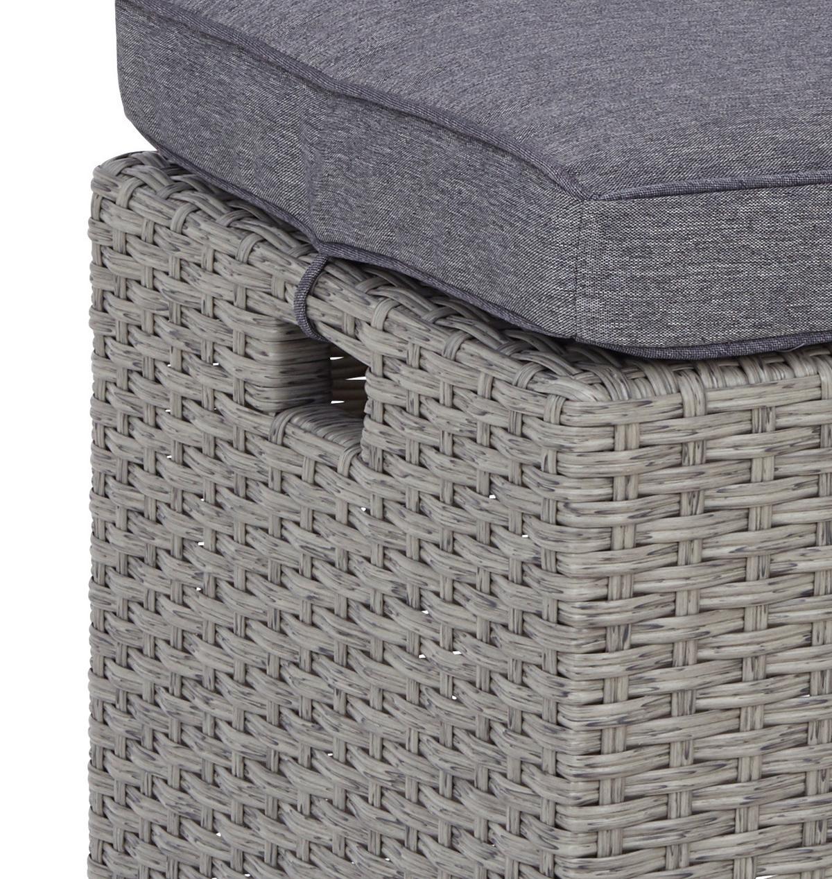 Lounge Garnitura Athena, Siva, Videz Ratana, 6-Delno - siva/črna, Moderno, kovina/umetna masa